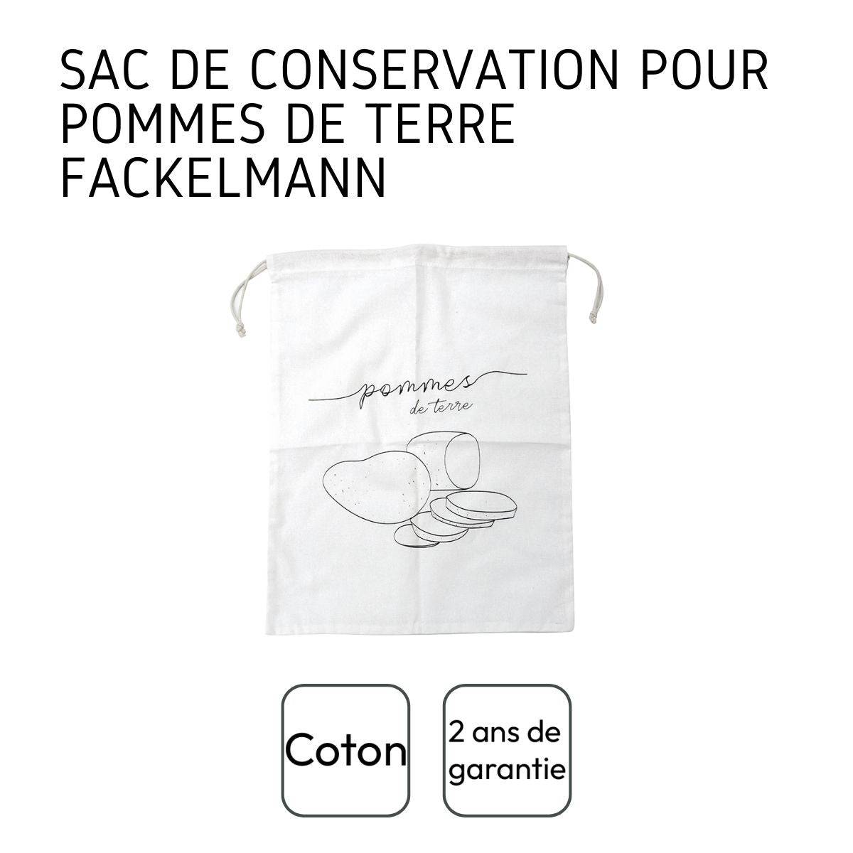 Lot de 2 sacs à légumes réutilisables avec 2 sacs en coton Fackelmann Nature - Image 4