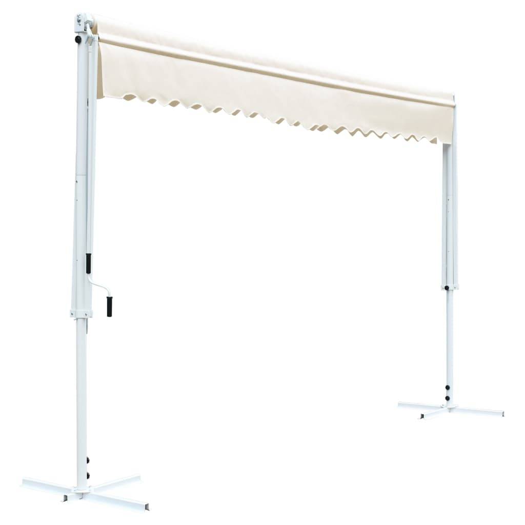 Helloshop26 - Auvent sur pied 600 x 300 cm crème - Imagen 4