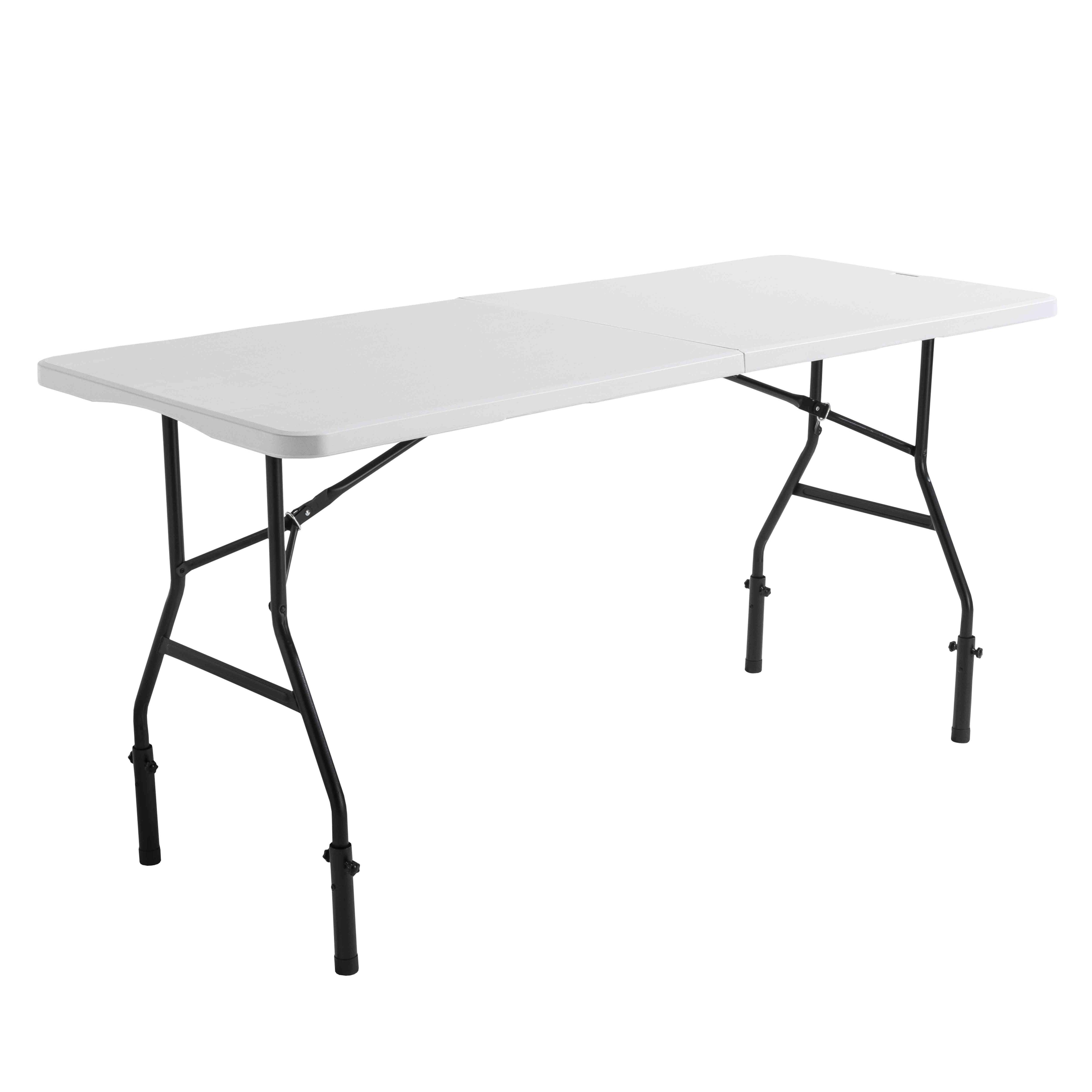 Oviala - Table pliante blanche 180 cm avec réhausseurs - Oviala - Imagen 1