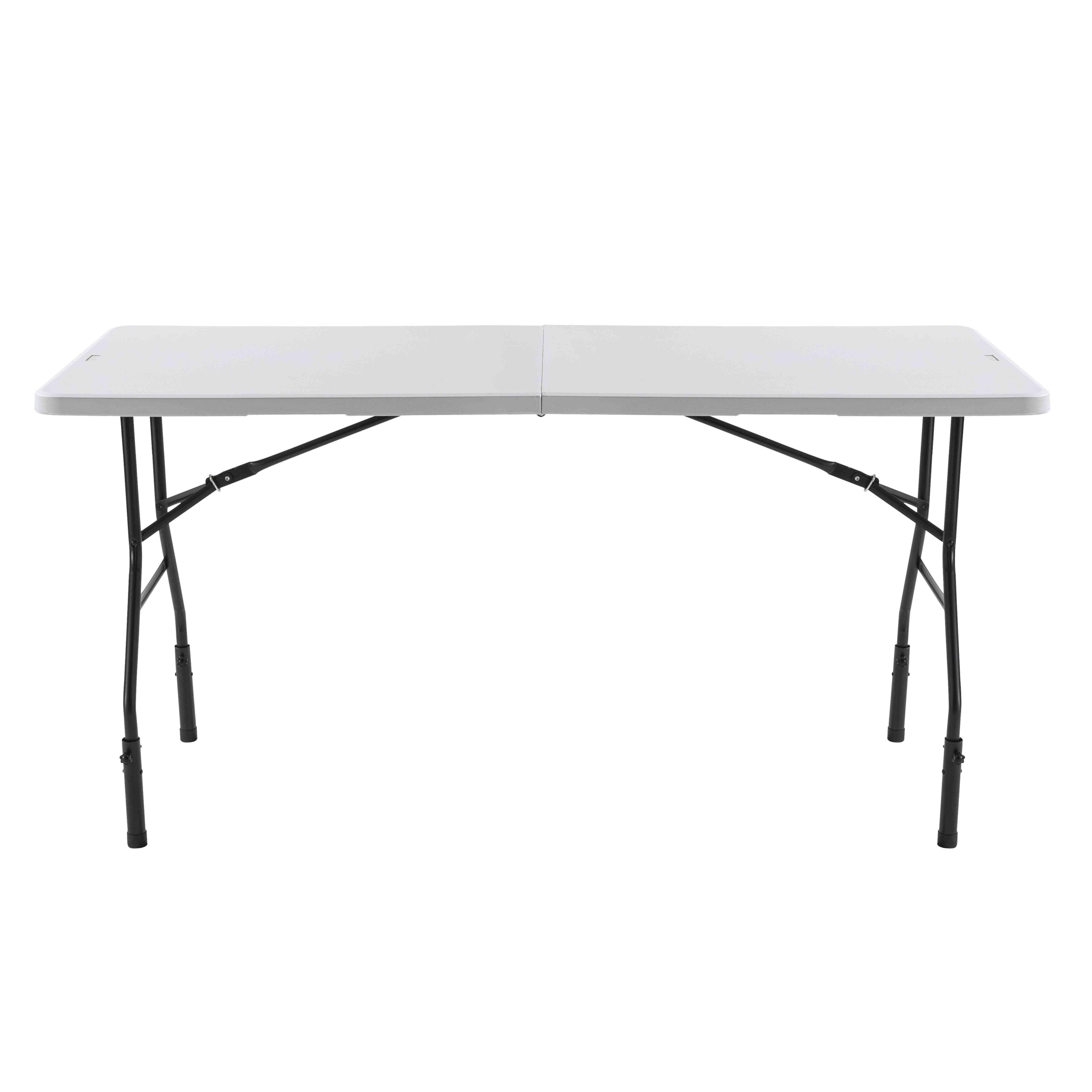 Oviala - Table pliante blanche 180 cm avec réhausseurs - Oviala - Imagen 2