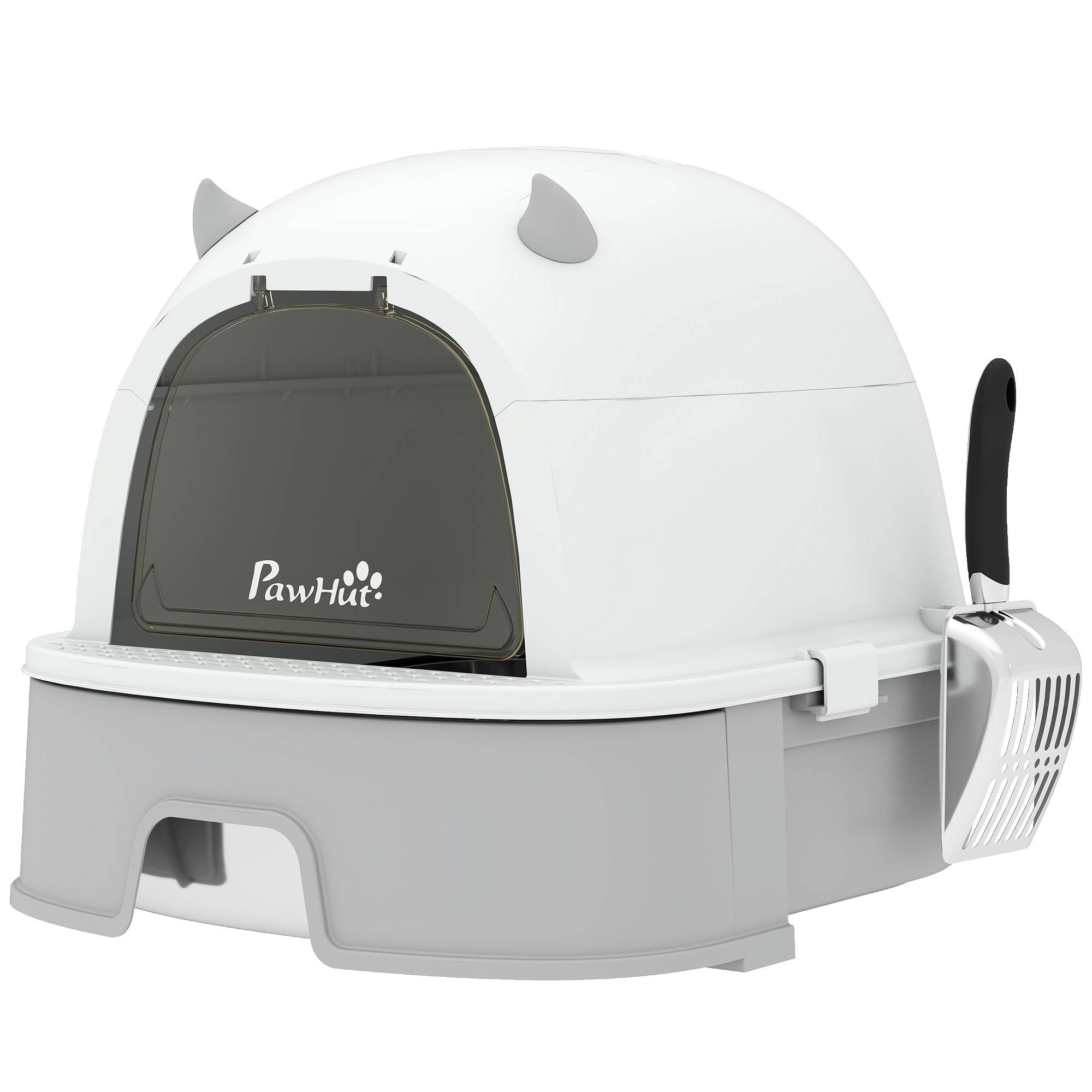 ComfortXL - Maison de toilette pour chat acier inoxydable 52 x 42 x 39 cm grise 3-en-1 anti-odeurs avec filtre charbon - Image 10