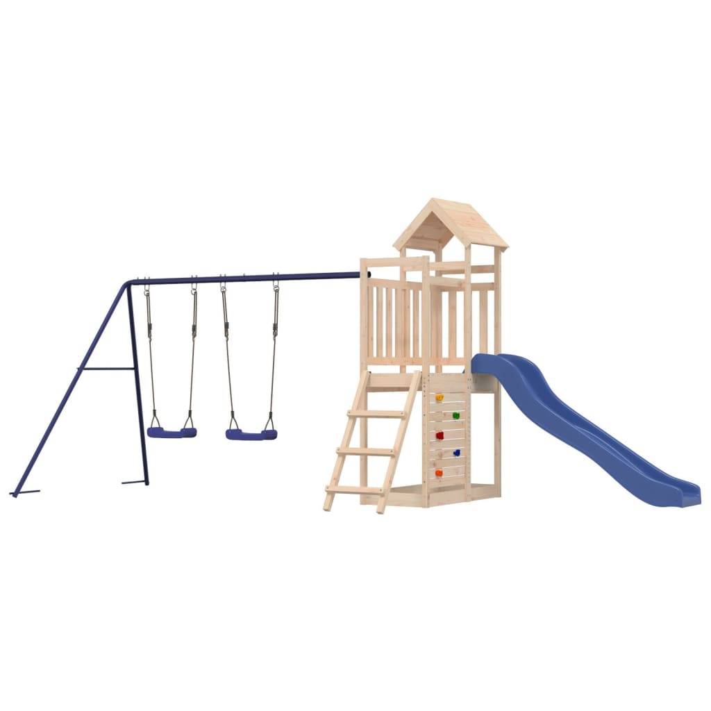 Helloshop26 - Aire de jeux d'extérieur balançoires toboggan portiques robuste jeux jardin 505 x 186 x 214 cm bois de pin massif - Imagen 1