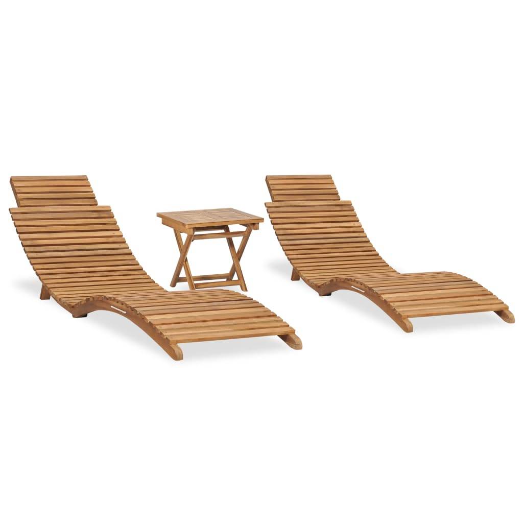 Vidaxl - Salon de jardin pliable 3 pcs Bois de teck solide vidaXL 3059960 - Imagen 1
