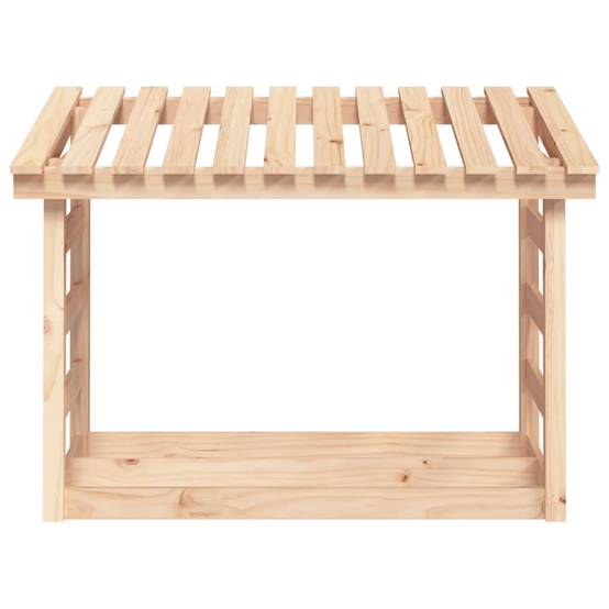 Abri Bûches en Pin Massif Naturel Rangement Jardin Stable et Spacieux 108x65x78cm - ComfortXL Outdoor Living - Image 5