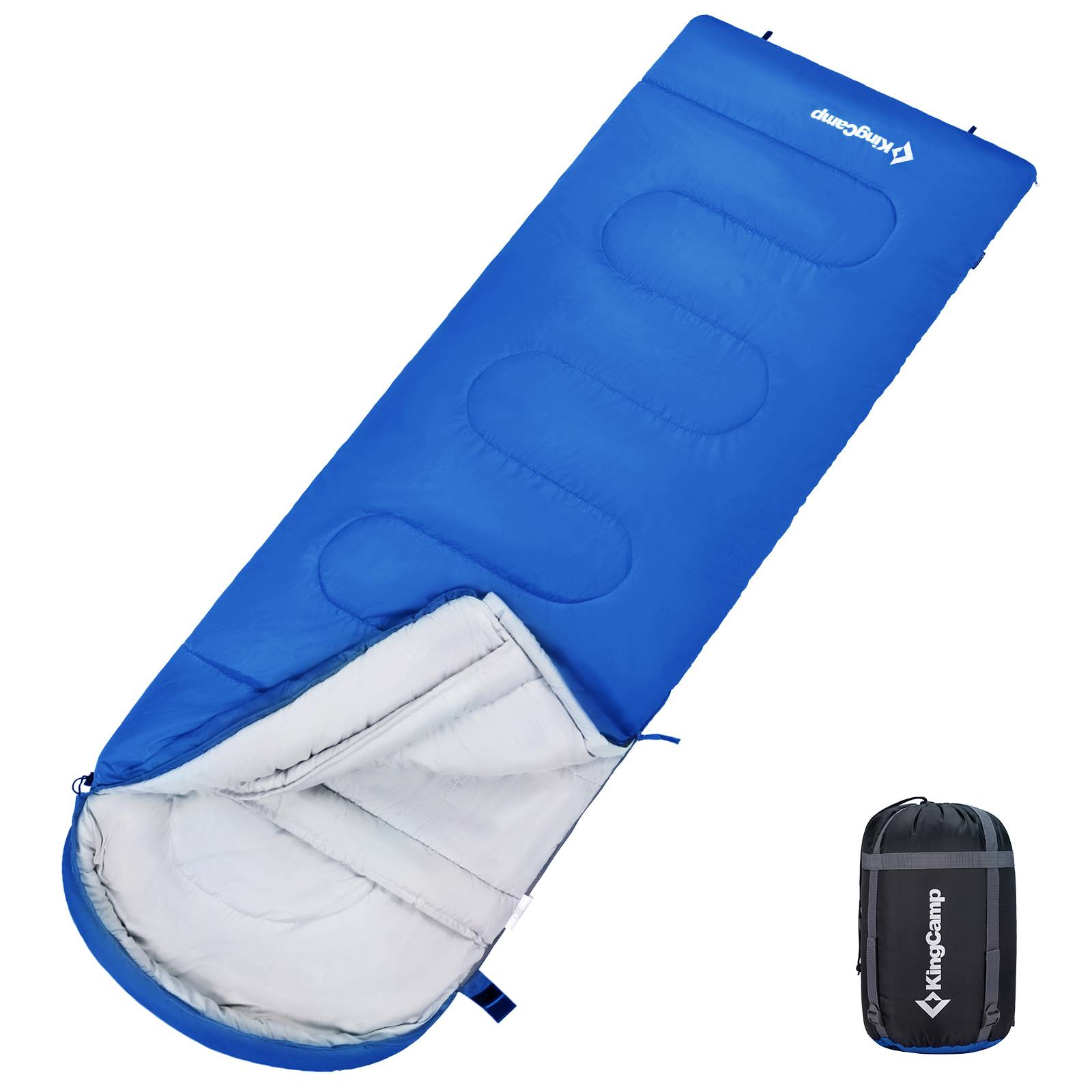 Sac de couchage - Modèle Oasis 300 - Bleu - 190 x 75 cm - Kingcamp - Imagen 1