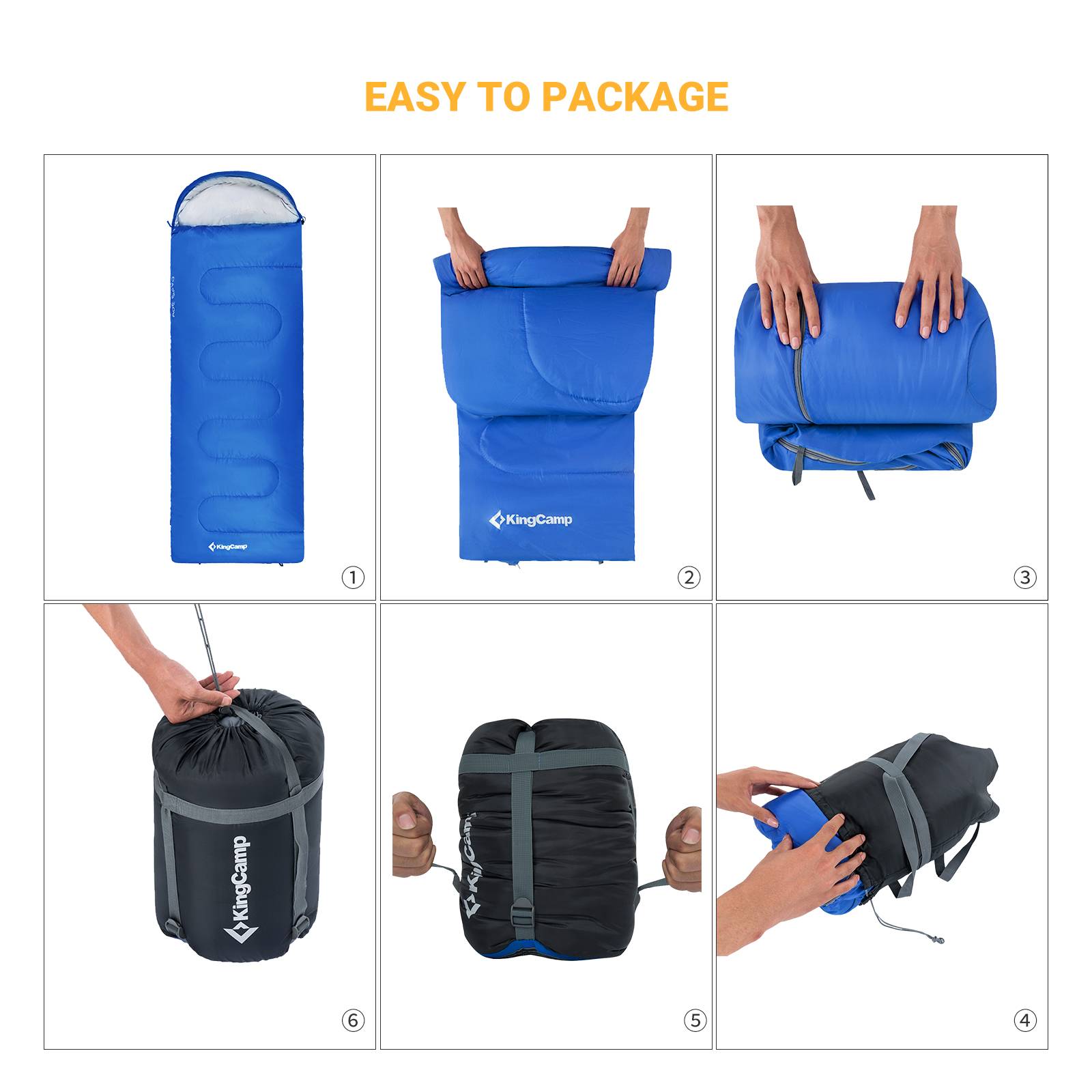 Sac de couchage - Modèle Oasis 300 - Bleu - 190 x 75 cm - Kingcamp - Imagen 7