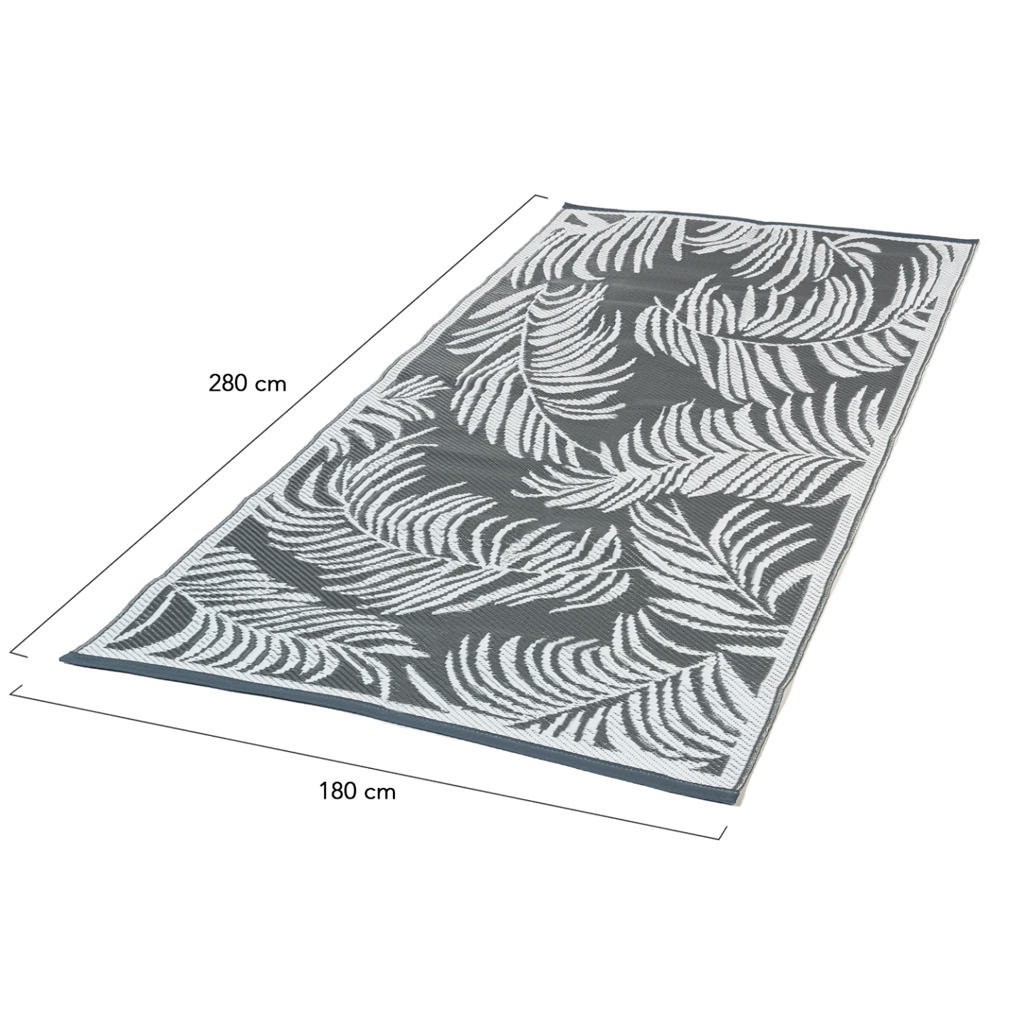 Tapis extérieur COCO tropical gris et blanc 180 x 280 CM - Image 5