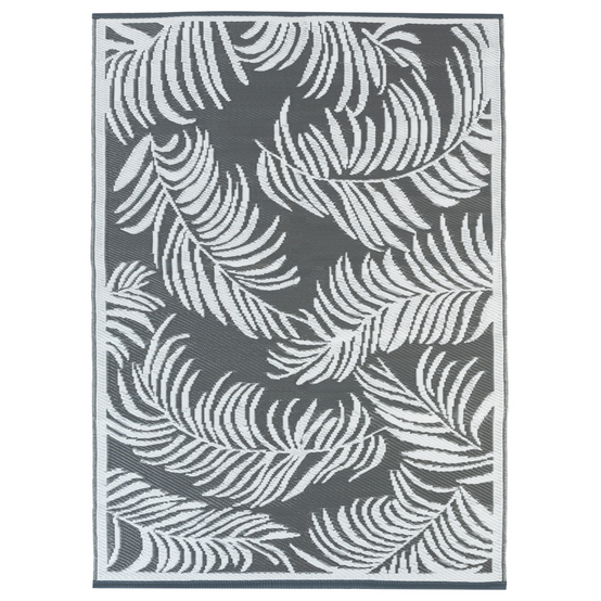 Tapis extérieur COCO tropical gris et blanc 180 x 280 CM - Image 2