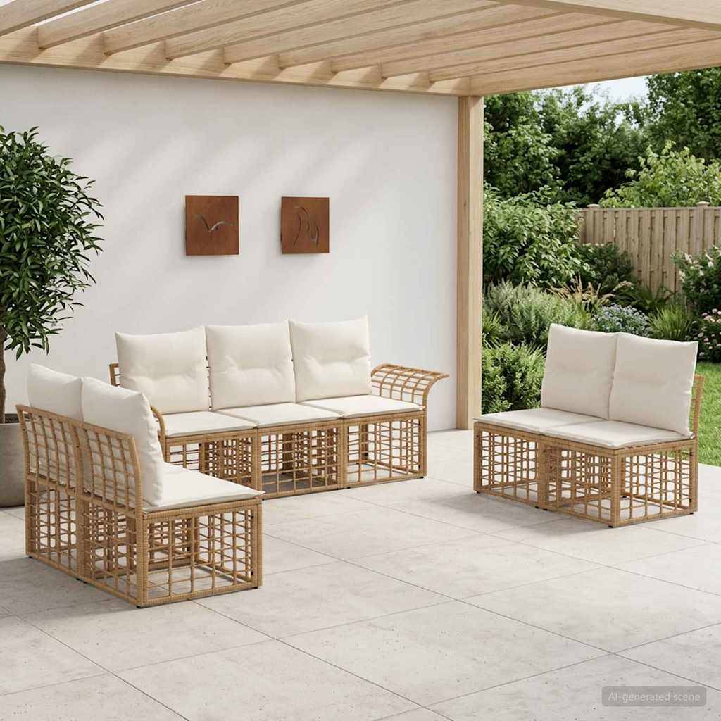 Vidaxl - Ensemble de canapés d'extérieur 7 pc Blanc Naturel et Crème vidaXL 3437668 - Image 1