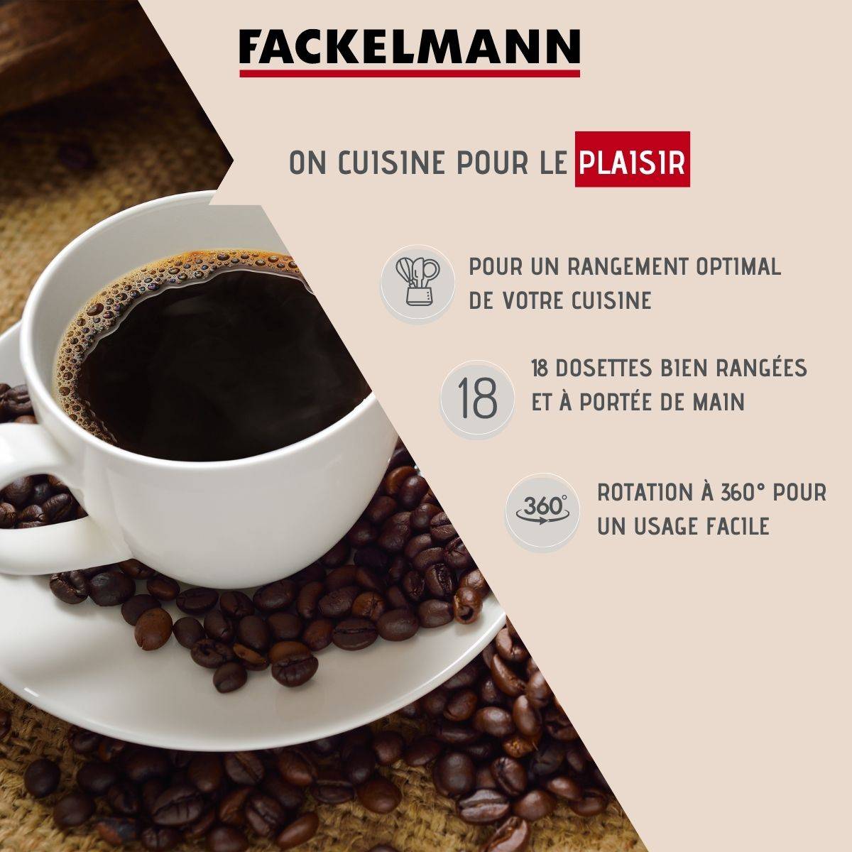 Porte capsule Dolce Gusto rotatif Fackelmann Petit Déjeuner - Image 6