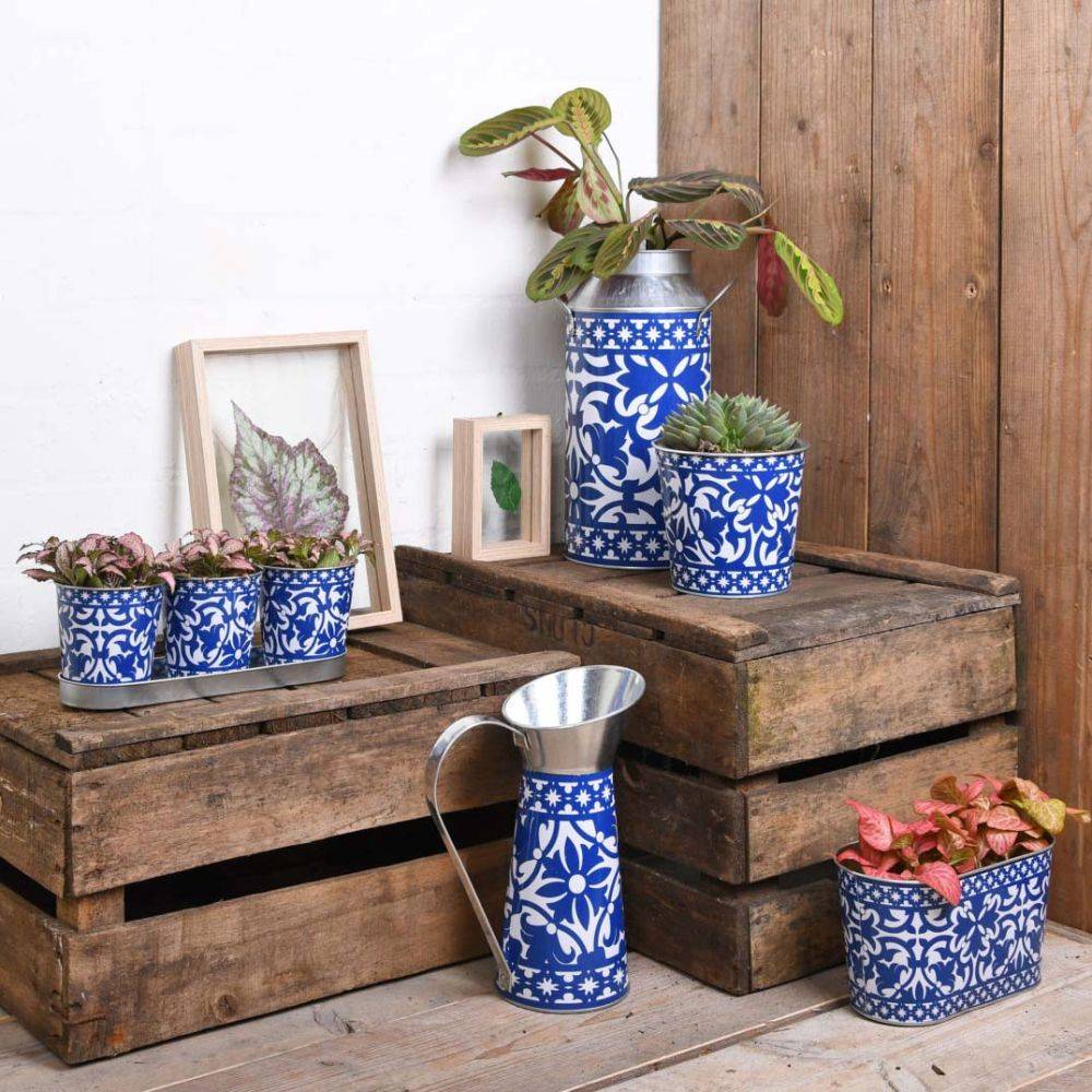 Esschert Design - Pot à lait en zinc carreaux de ciment - Imagen 2