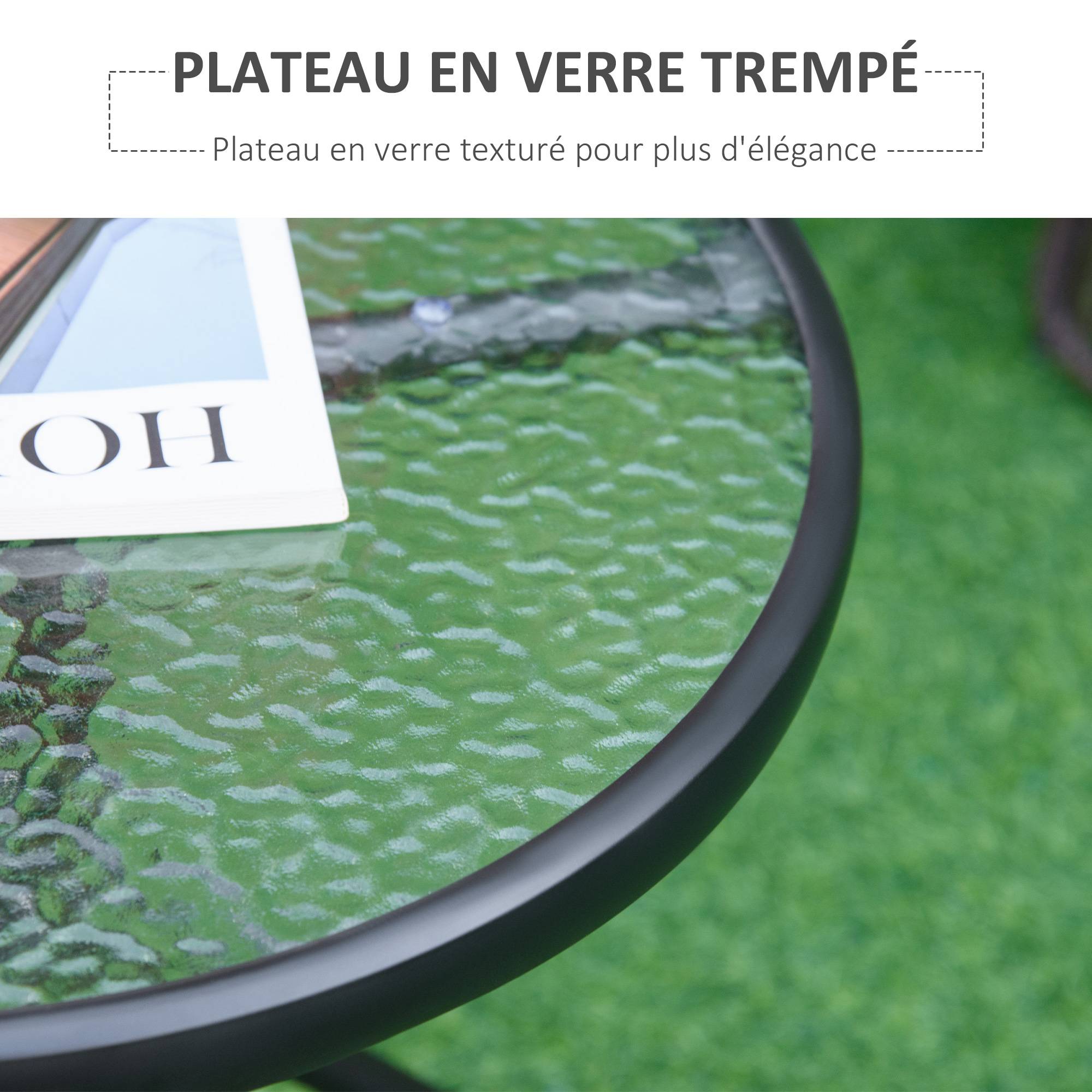 ComfortXL - Table Basse Ronde Bistro Métal Jardin Terrasse Appoint Design Chic Ø50cm Noir - ComfortXL Outdoor Living - Image 5