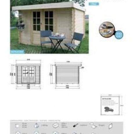 Abri de jardin HOF en bois 5,12m², Plancher Oui, Abri bûches Non, Armoire adossée 2 portes - Image 5