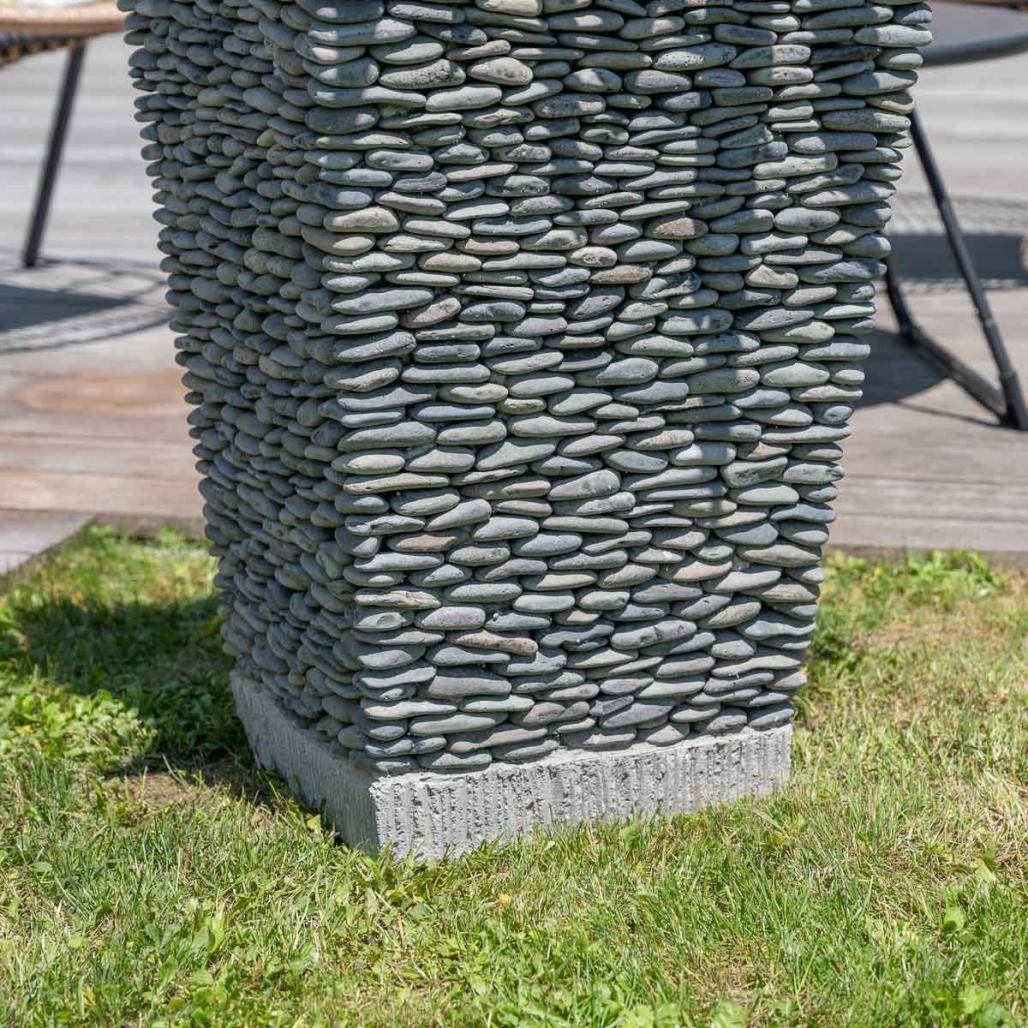 Pot bac jardinière carré galet 80cm jardin extérieur zen - Image 3
