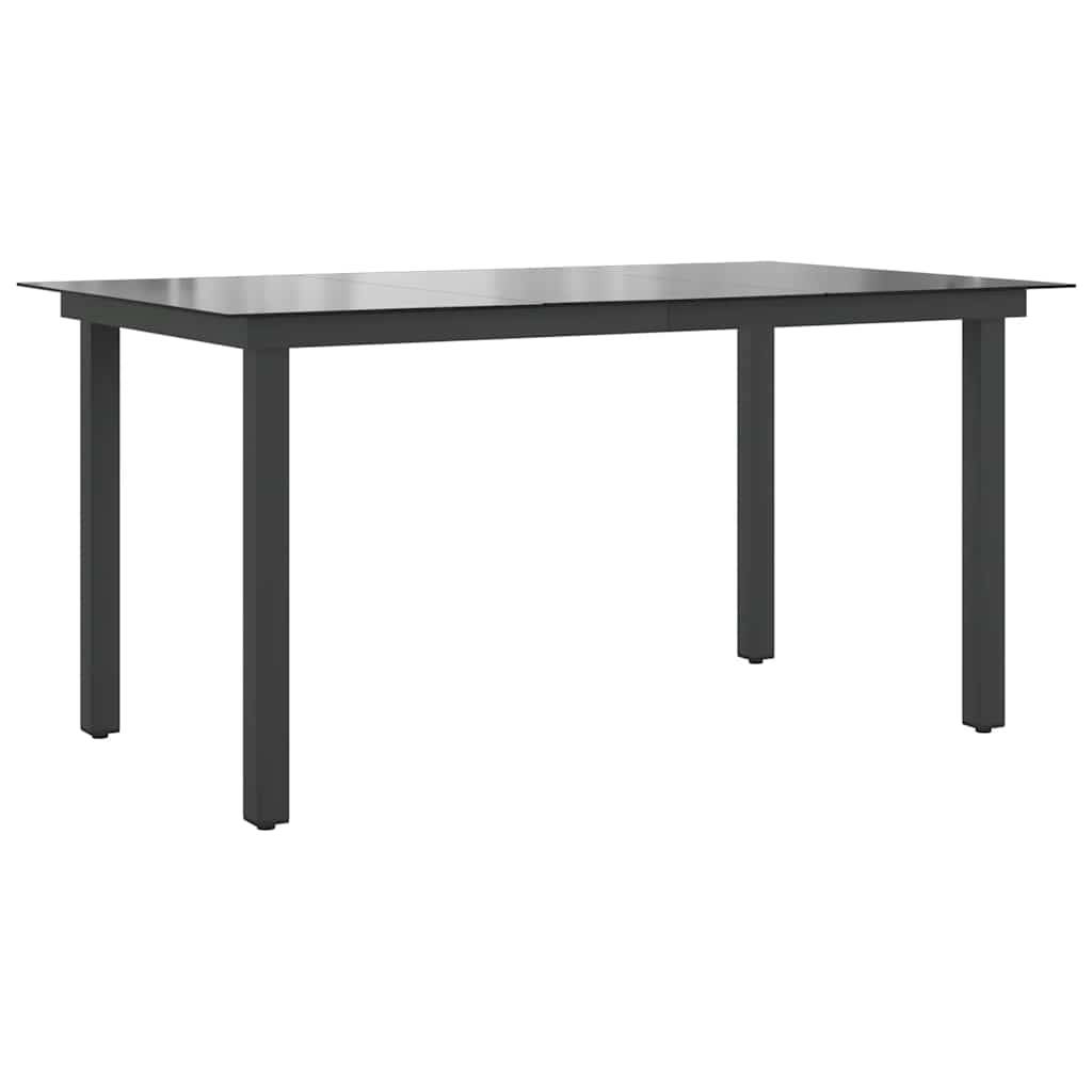 Table de jardin Aluminium et verre Noir 150 x 90 x 74 cm, Poids :24.2kg - PANGIVO - Image 2