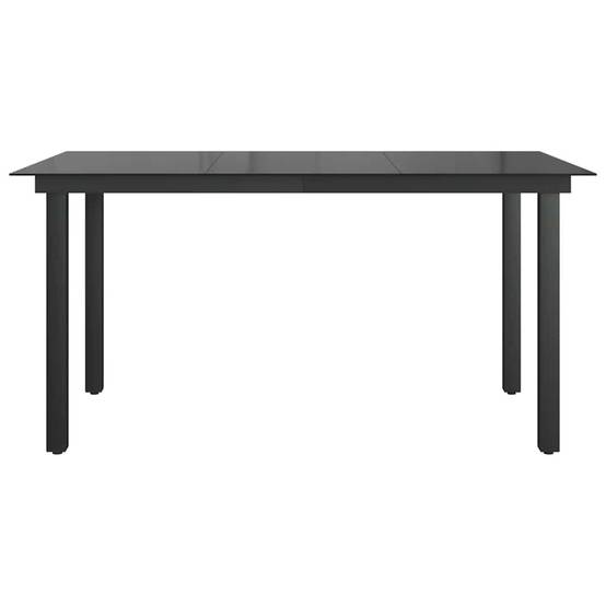 Table de jardin Aluminium et verre Noir 150 x 90 x 74 cm, Poids :24.2kg - PANGIVO - Image 5