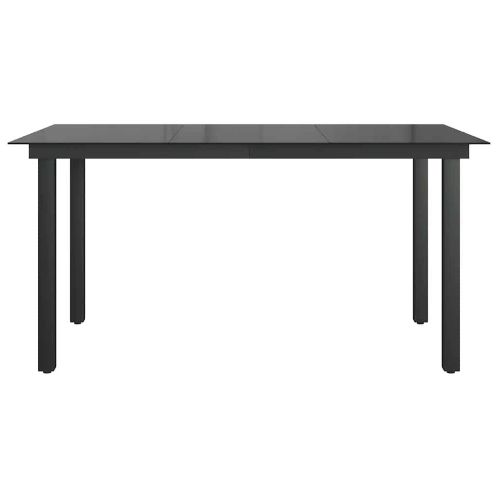 Table de jardin Aluminium et verre Noir 150 x 90 x 74 cm, Poids :24.2kg - PANGIVO - Image 5