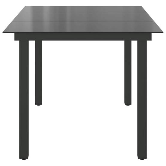 Table de jardin Aluminium et verre Noir 150 x 90 x 74 cm, Poids :24.2kg - PANGIVO - Image 6