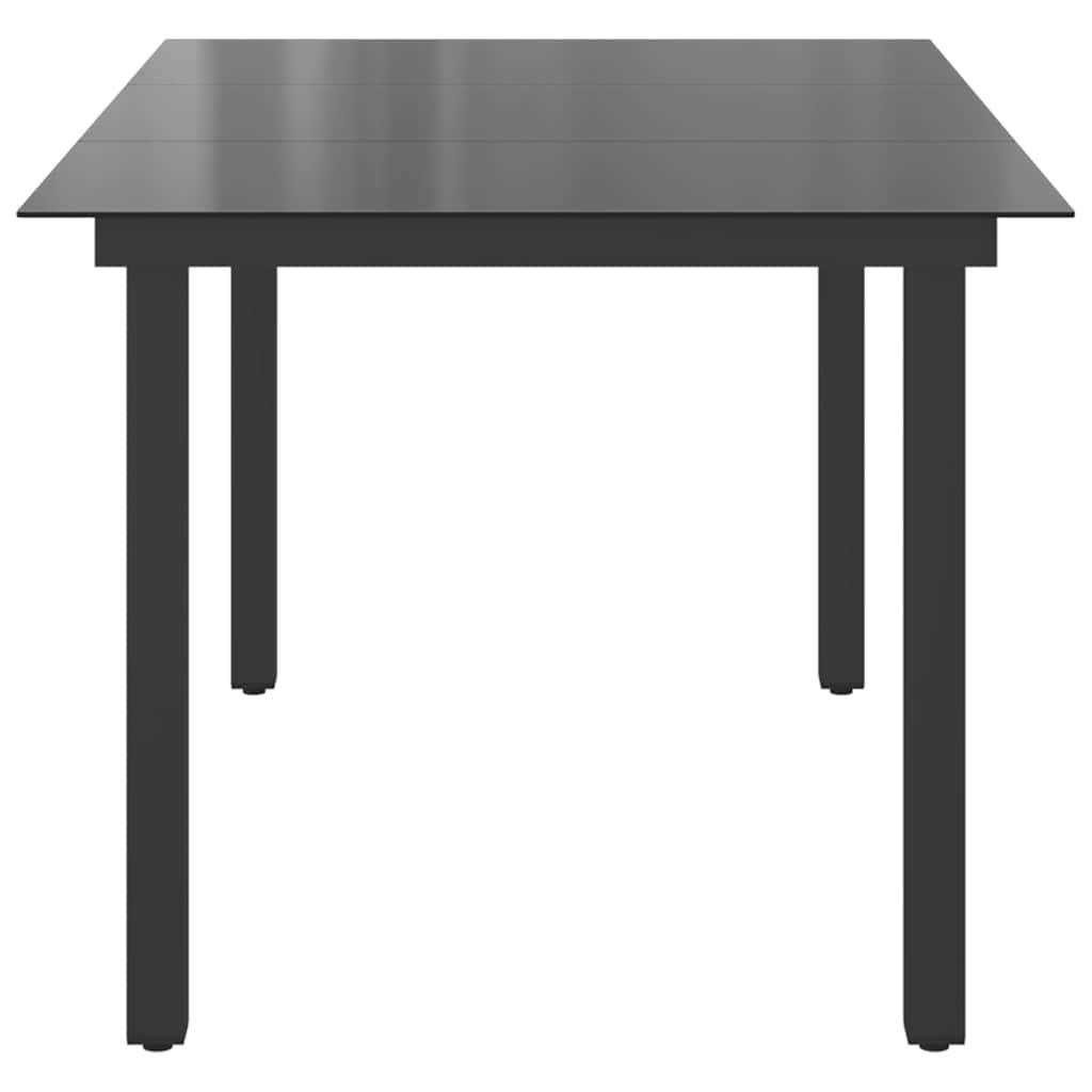 Table de jardin Aluminium et verre Noir 150 x 90 x 74 cm, Poids :24.2kg - PANGIVO - Image 6