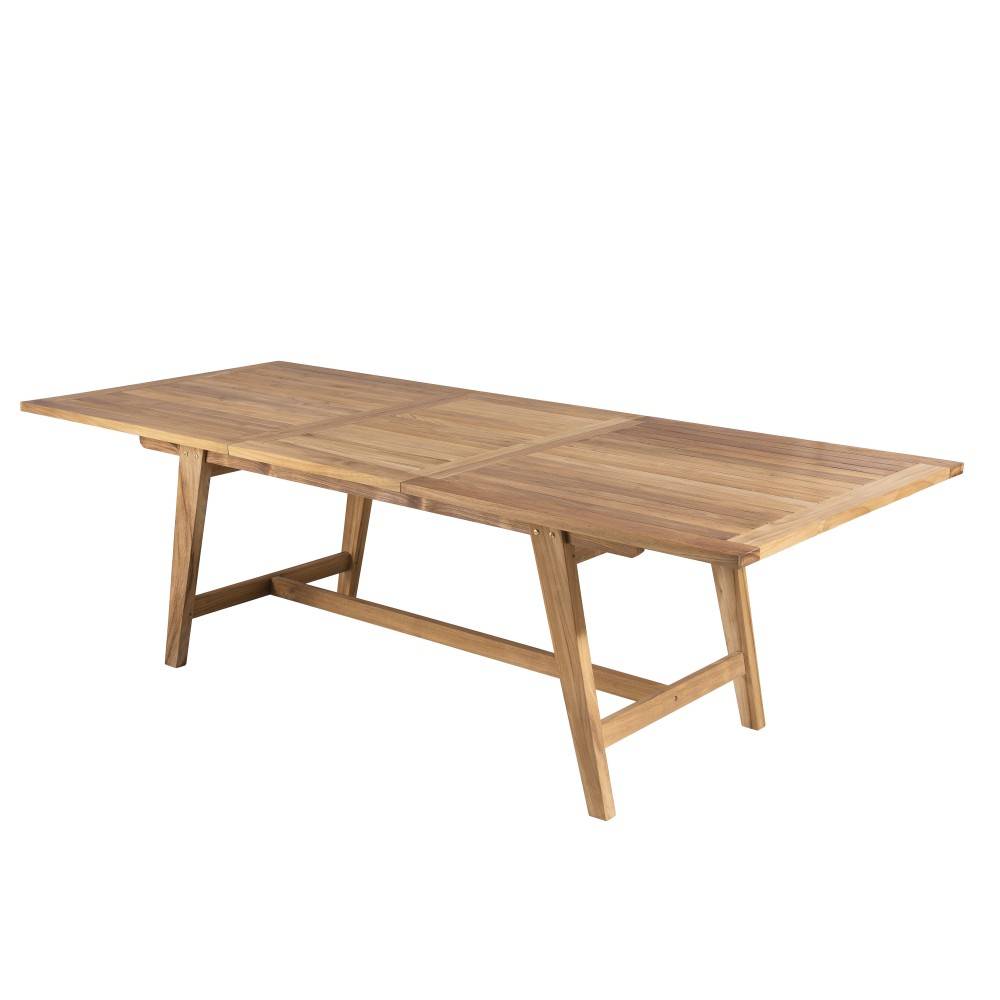 Macabane - FUN - Ensemble de jardin Table bois teck 180/240 et 6 chaises taupe - Imagen 6