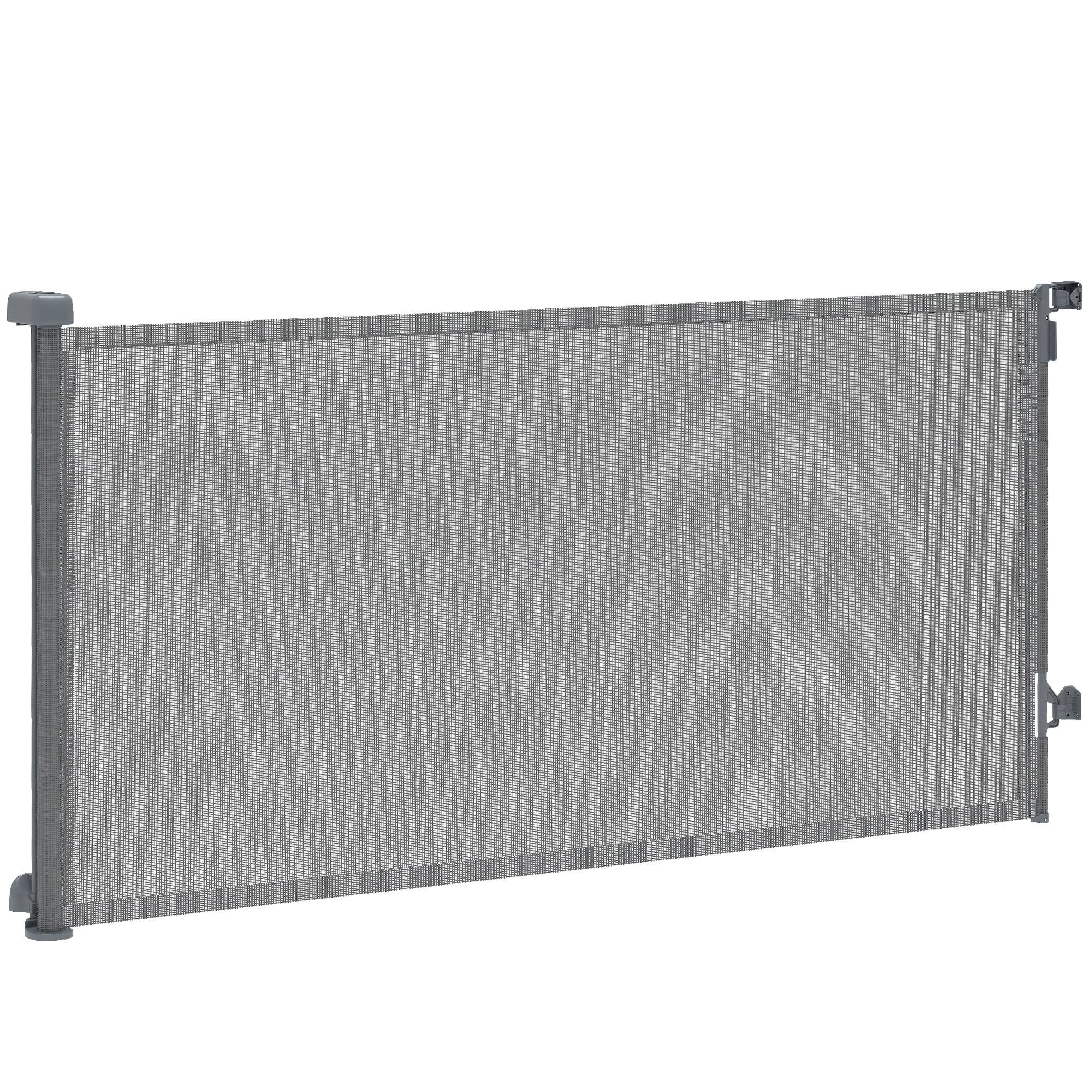Barrière de sécurité rétractable pour chien, extensible jusqu'à 180 cm de large, pour escaliers et portes, grise - Image 2