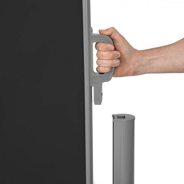 Helloshop26 - Auvent store latéral brise-vue abri soleil aluminium rétractable 160 x 300 cm noir - Imagen 4
