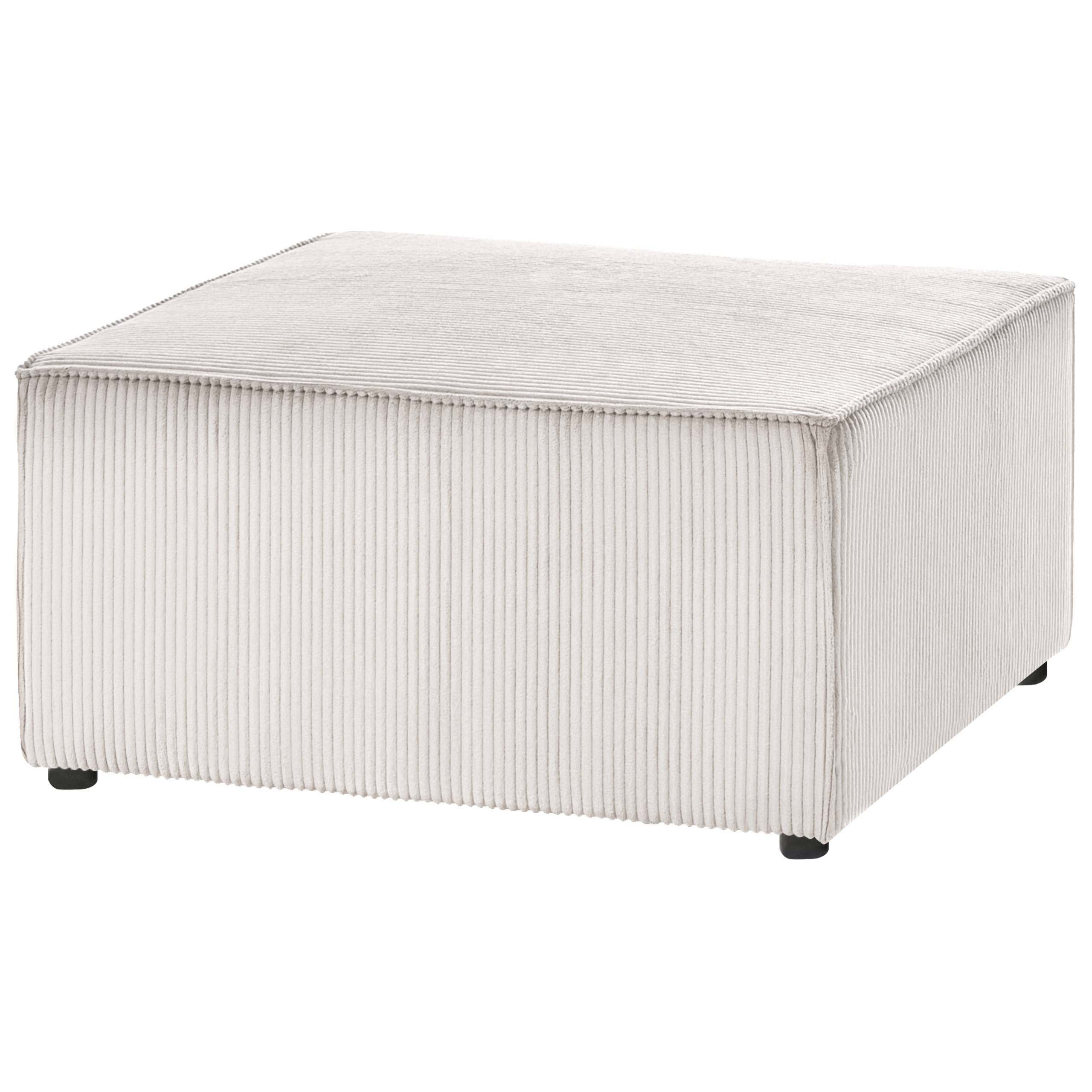 Beliani - Pouf ottoman Velours côtelé Beige LEMVIG - 83x83x41- Beliani - Image 4