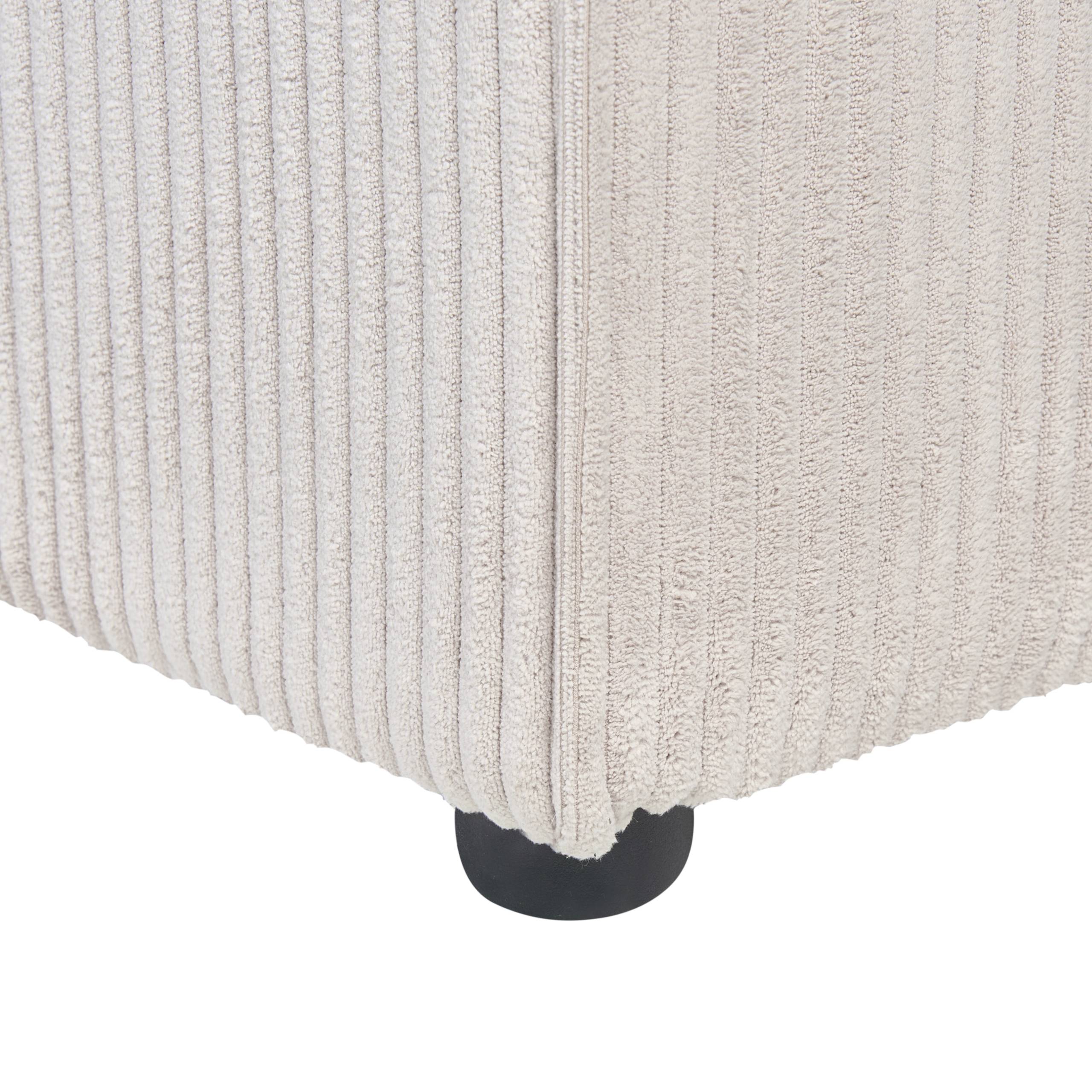 Beliani - Pouf ottoman Velours côtelé Beige LEMVIG - 83x83x41- Beliani - Image 8
