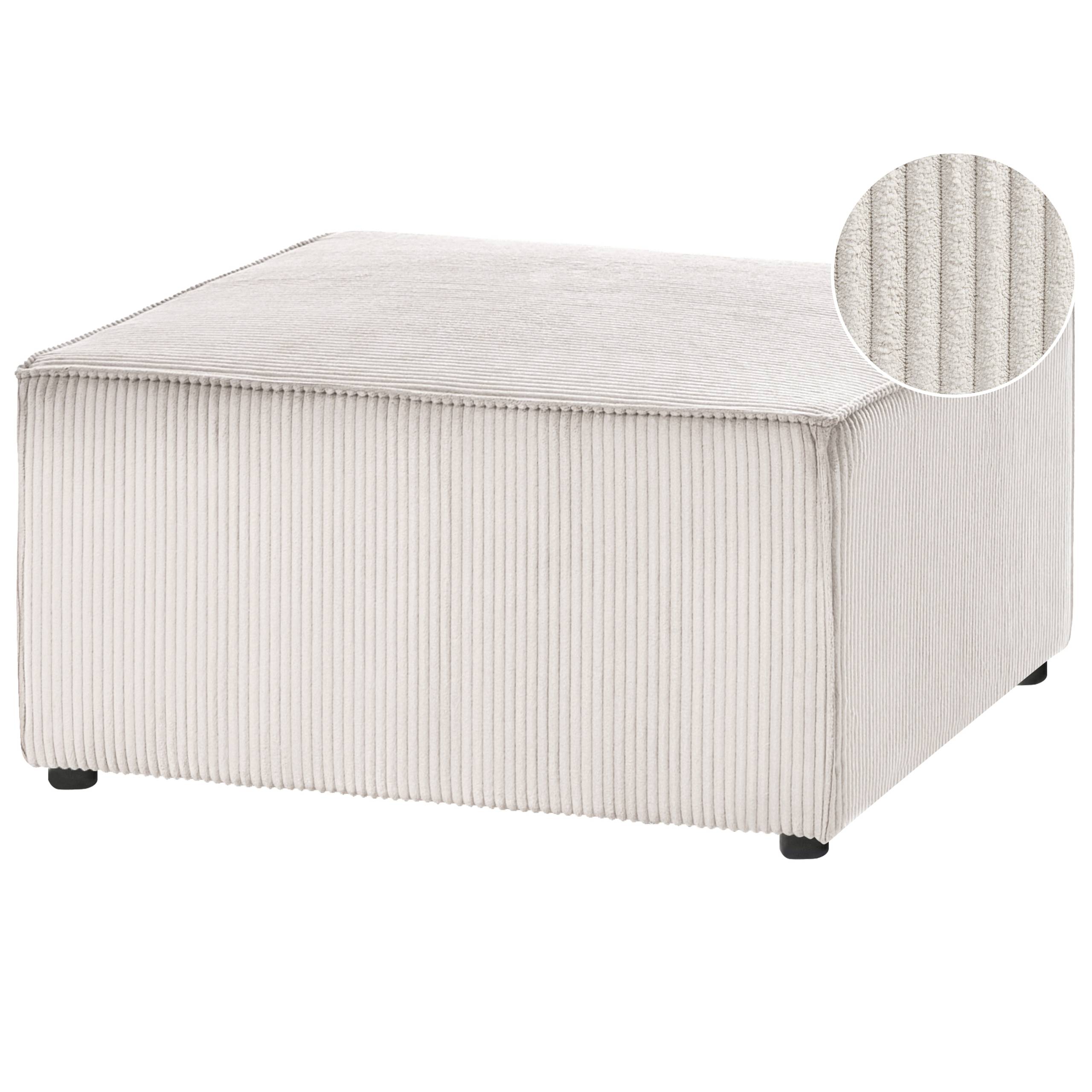 Beliani - Pouf ottoman Velours côtelé Beige LEMVIG - 83x83x41- Beliani - Image 2