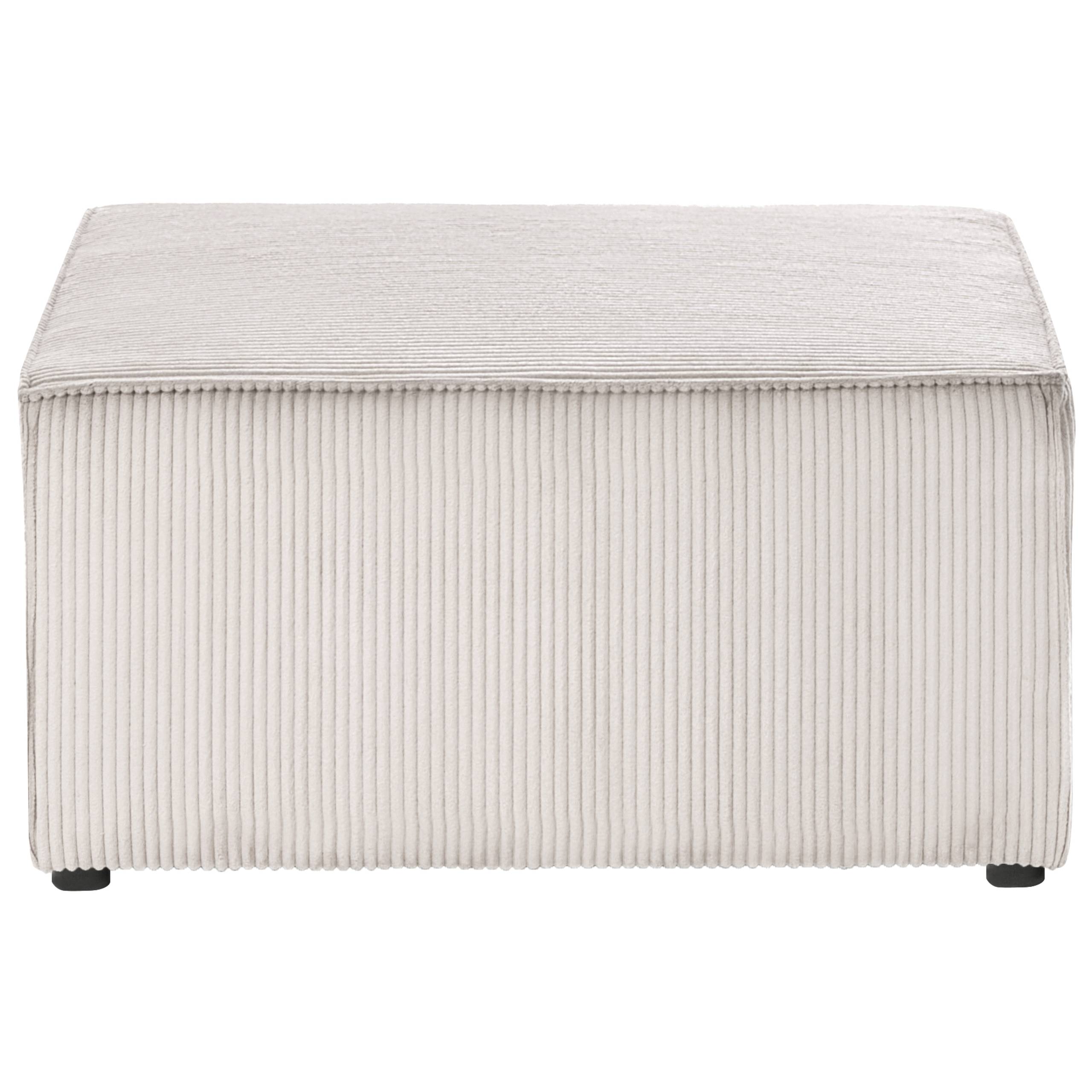 Beliani - Pouf ottoman Velours côtelé Beige LEMVIG - 83x83x41- Beliani - Image 5