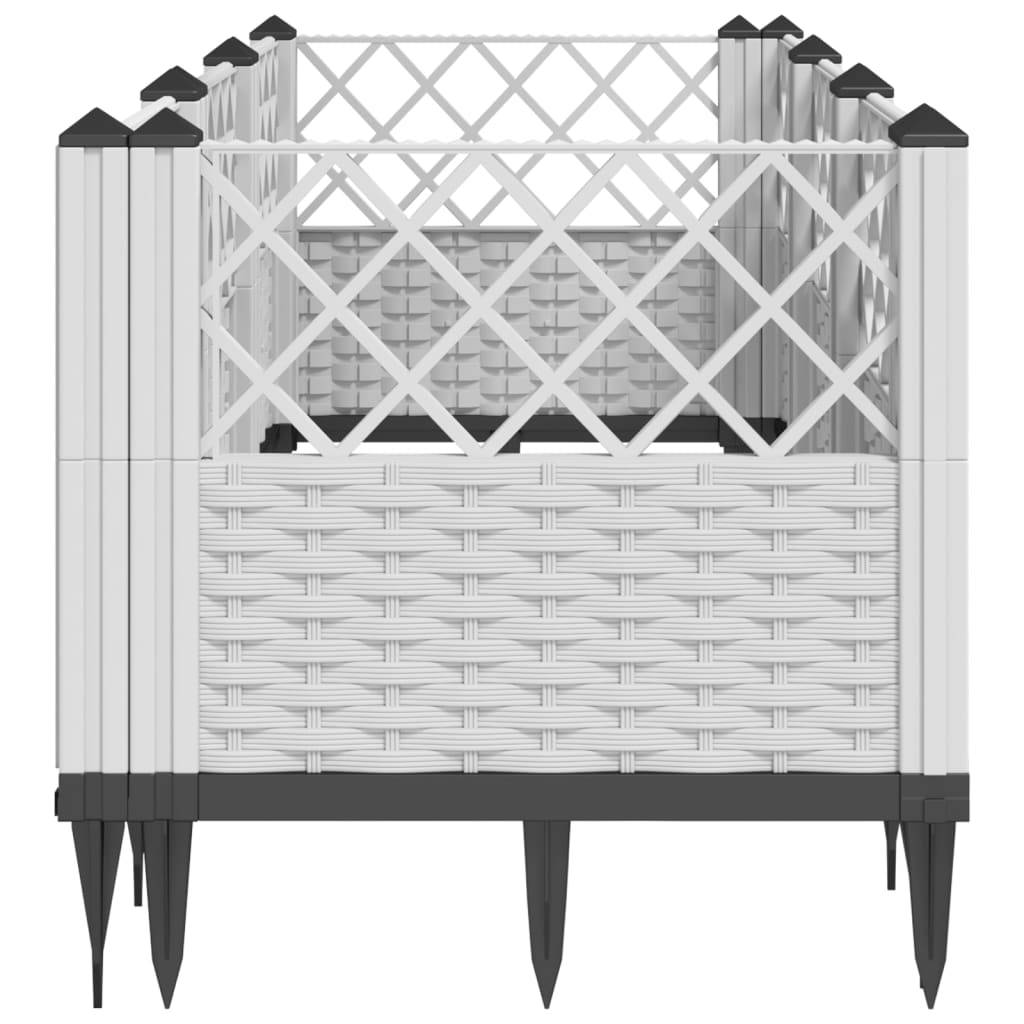 ComfortXL - Jardinière rectangulaire modulable PP aspect rotin potager Blanc 123,5cm – ComfortXL Outdoor Living - Image 4