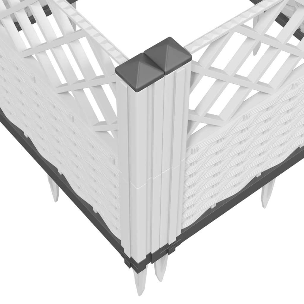 ComfortXL - Jardinière rectangulaire modulable PP aspect rotin potager Blanc 123,5cm – ComfortXL Outdoor Living - Image 7