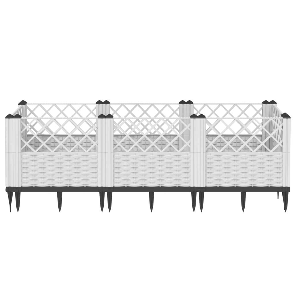 ComfortXL - Jardinière rectangulaire modulable PP aspect rotin potager Blanc 123,5cm – ComfortXL Outdoor Living - Image 3