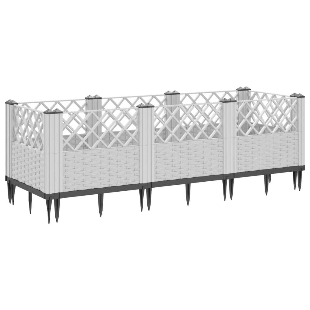 ComfortXL - Jardinière rectangulaire modulable PP aspect rotin potager Blanc 123,5cm – ComfortXL Outdoor Living - Image 5