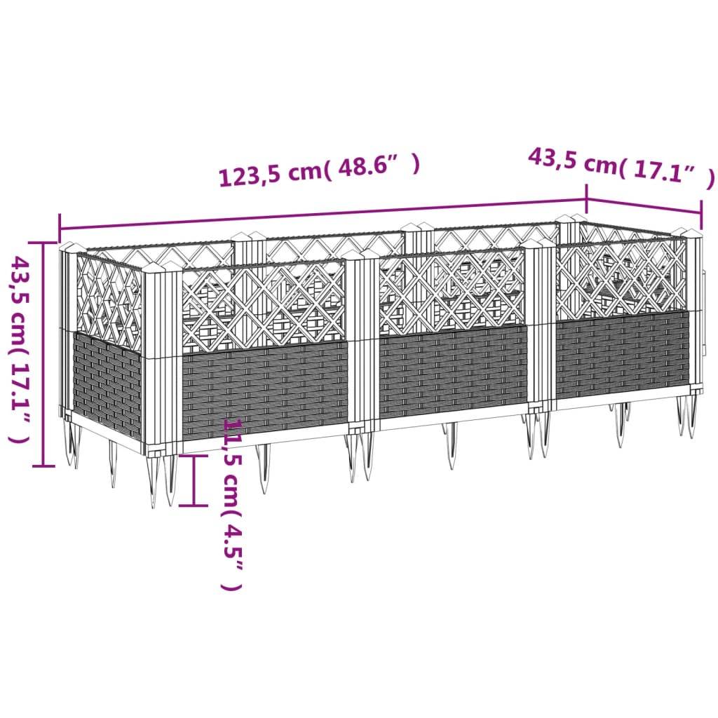 ComfortXL - Jardinière rectangulaire modulable PP aspect rotin potager Blanc 123,5cm – ComfortXL Outdoor Living - Image 8