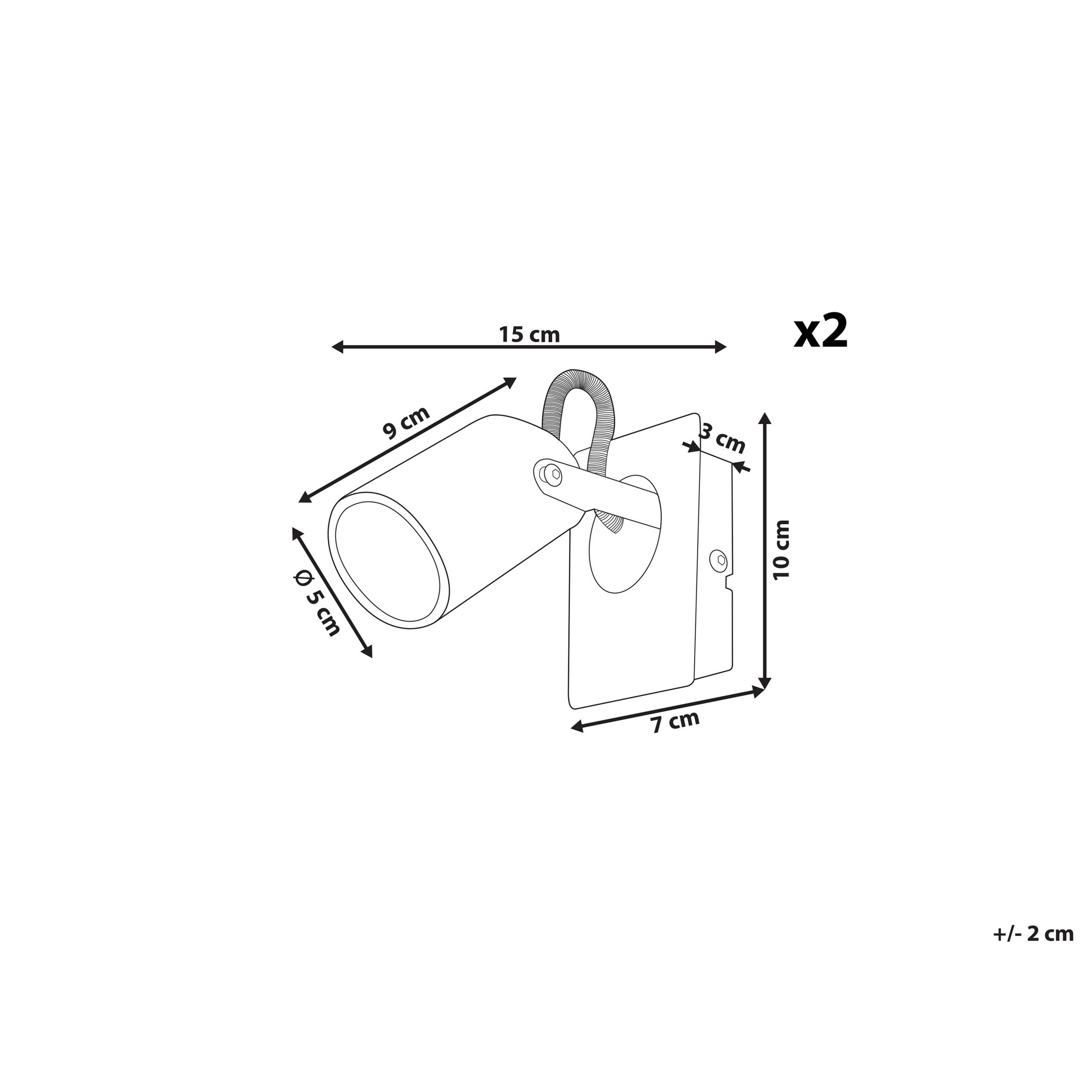 Beliani - Lampes projecteur Métal Blanc KLIP - 10x7x15- Beliani - Image 3