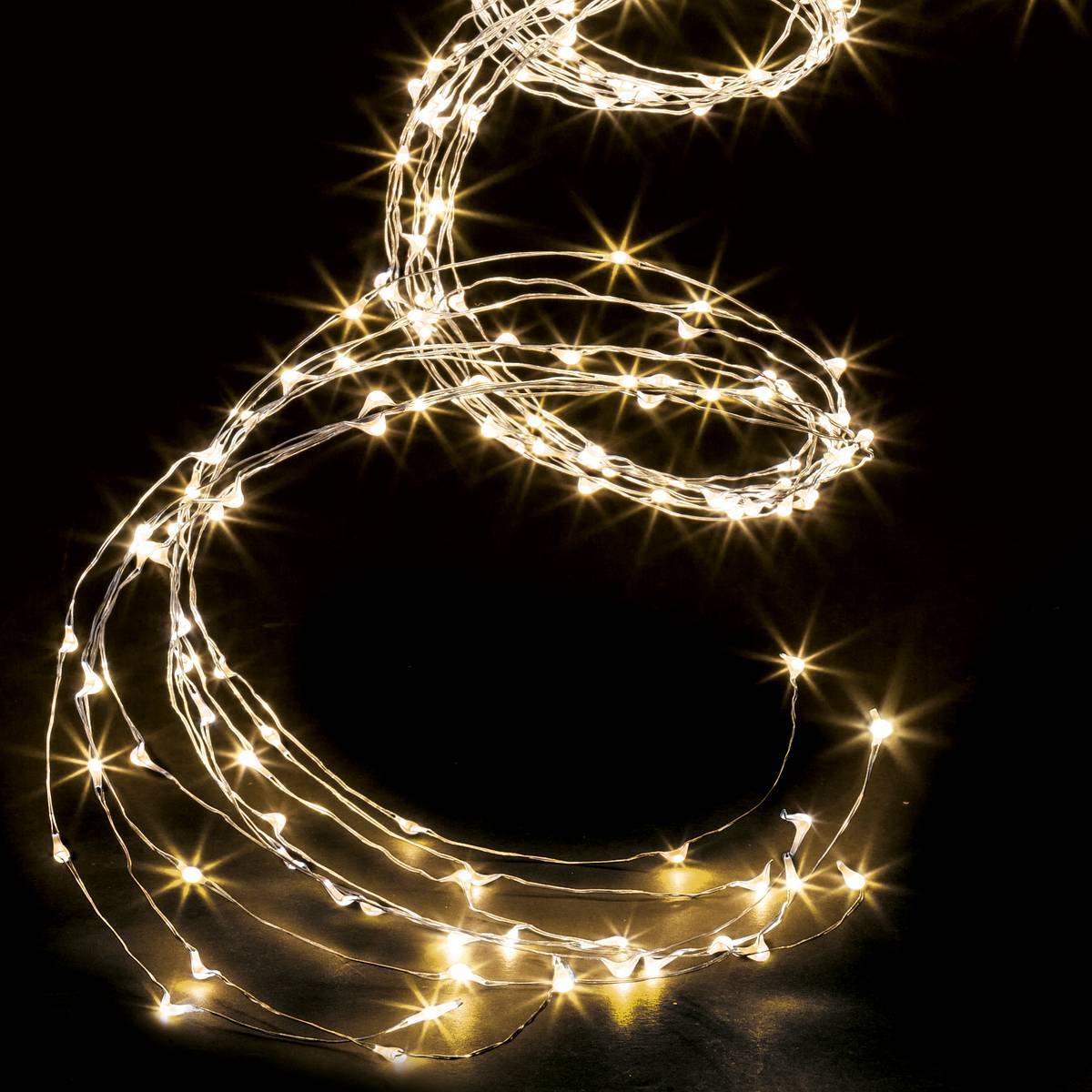 Feeric Christmas - Cascade lumineuse copper 200 LED 1 m extérieur blanc chaud - Feeric Lights & Christmas