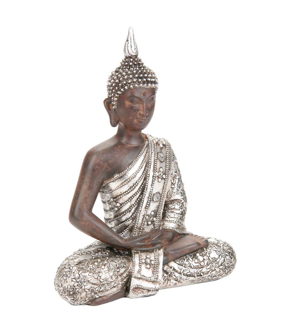 Objet décoratif Bouddha marron et argenté H 29.5 cm - Imagen 1