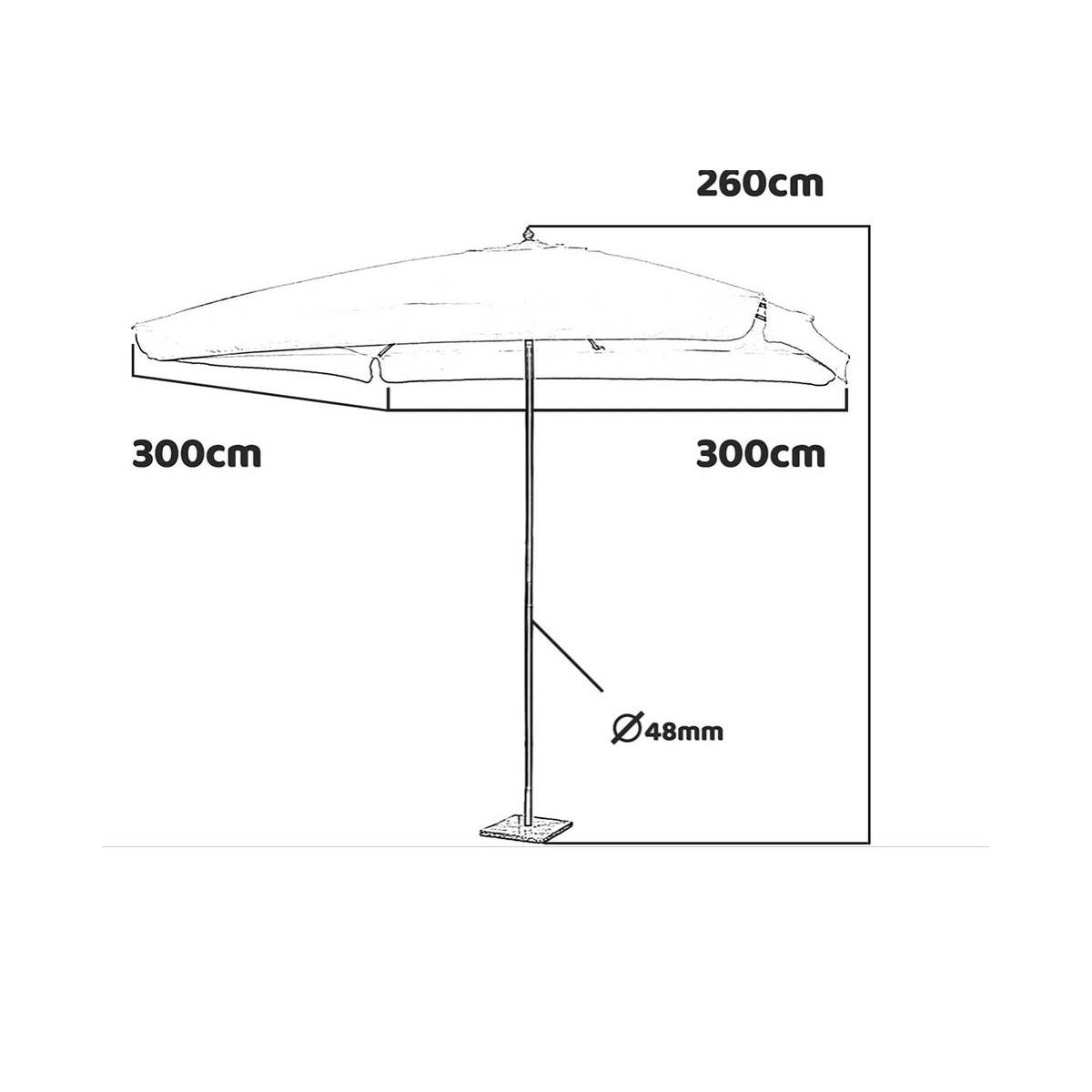 Parasol de jardin 3m x 3m Forme Carrée Blanc Ecru avec bordure de 50 mm Mat bois naturel KZ GARDEN - Imagen 3