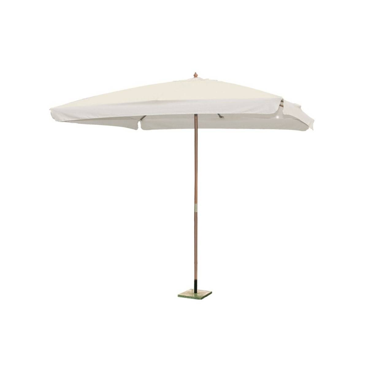 Parasol de jardin 3m x 3m Forme Carrée Blanc Ecru avec bordure de 50 mm Mat bois naturel KZ GARDEN - Imagen 1
