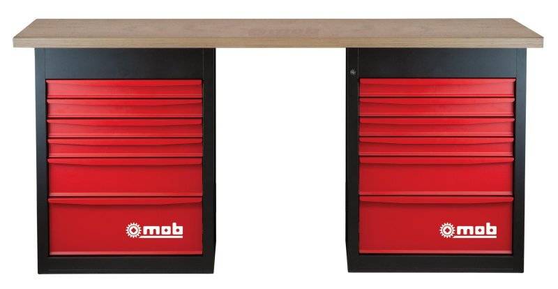 Établi professionnel 12 tiroirs  Plateau bois 40 mm  Charge 1000 kg MOB