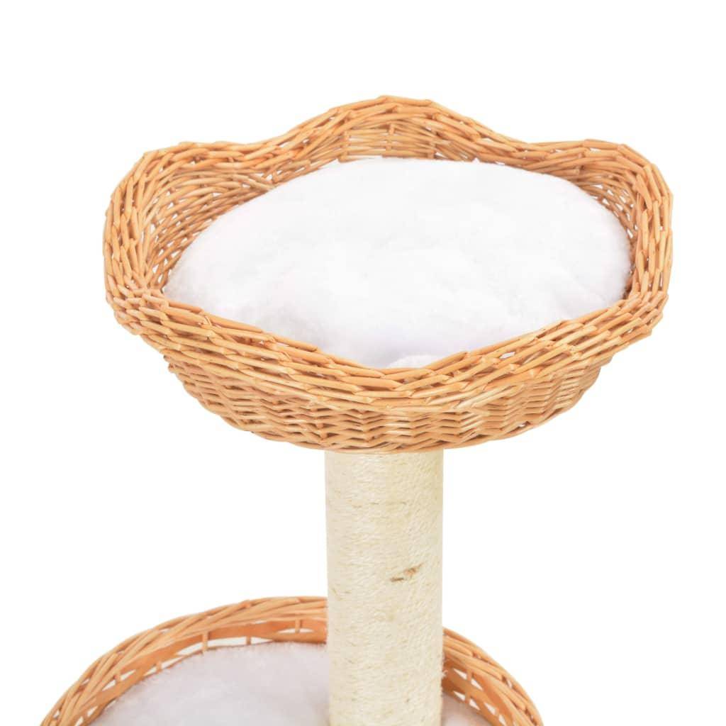 Helloshop26 - Arbre à chat griffoir grattoir niche jouet animaux peluché en sisal naturel bois de saule - Imagen 4