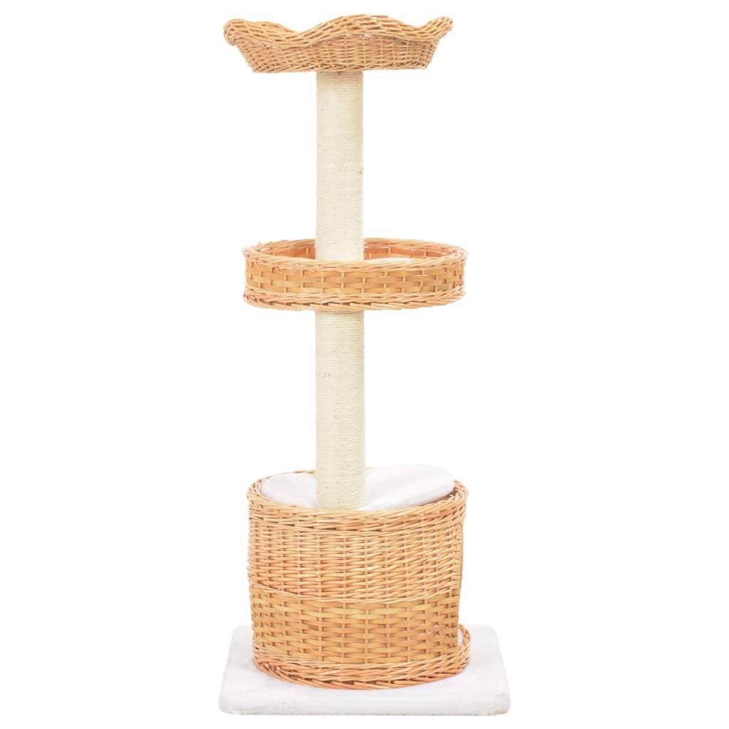 Helloshop26 - Arbre à chat griffoir grattoir niche jouet animaux peluché en sisal naturel bois de saule - Imagen 3