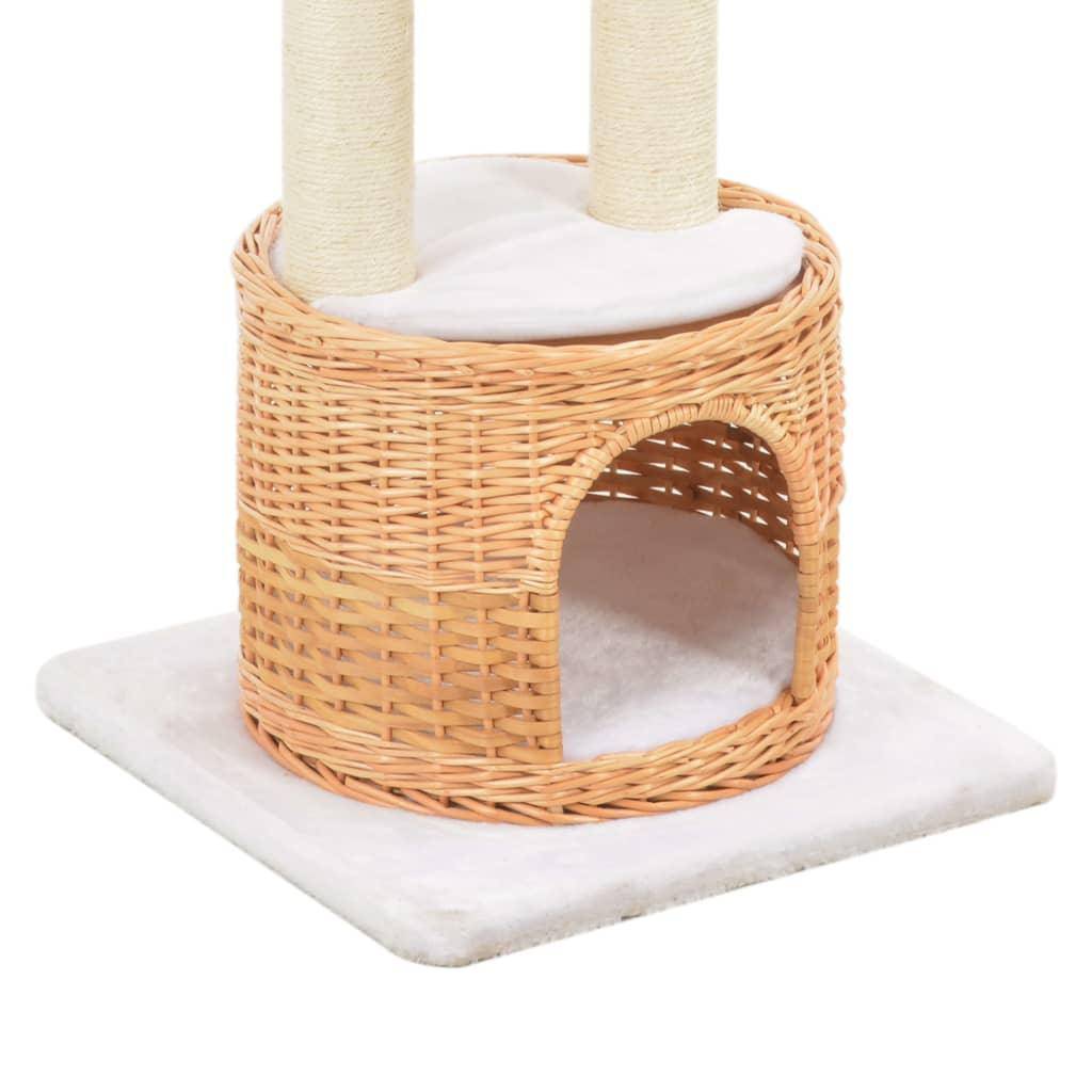 Helloshop26 - Arbre à chat griffoir grattoir niche jouet animaux peluché en sisal naturel bois de saule - Imagen 5