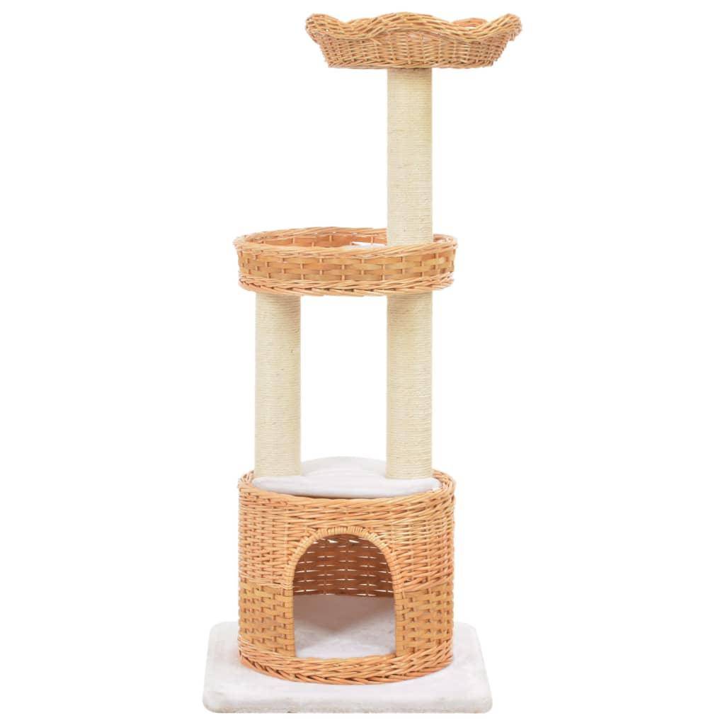 Helloshop26 - Arbre à chat griffoir grattoir niche jouet animaux peluché en sisal naturel bois de saule - Image 2