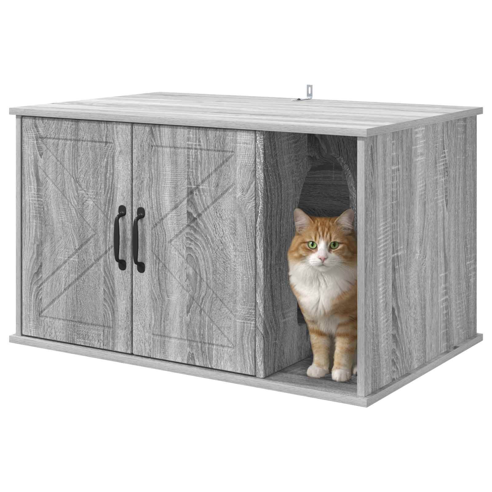 Vidaxl - Maison pour chat Gris Sonoma 85 x 55 x 50 cm Bois d'ingénierie vidaXL 8000740 - Image 4