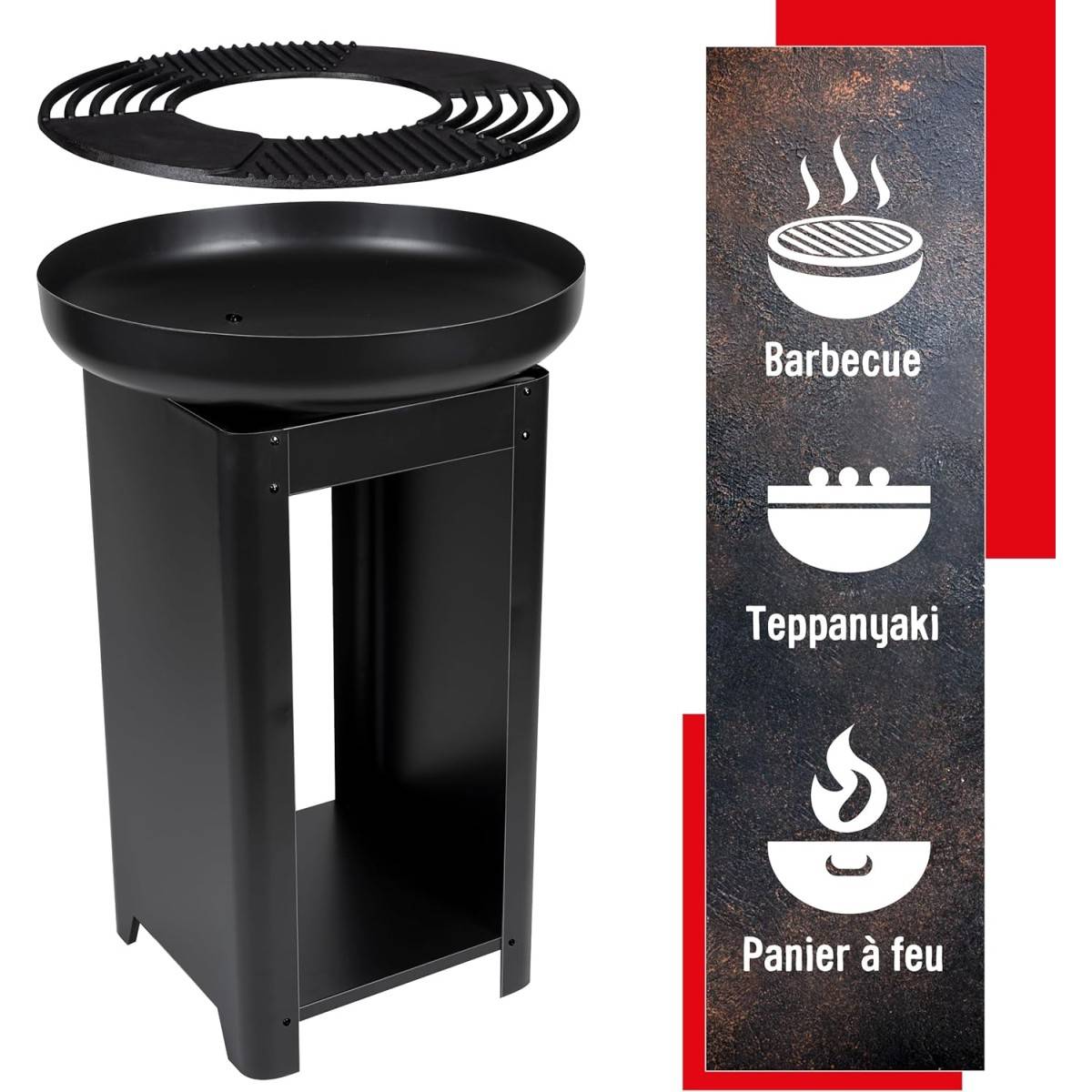 Barbecue à charbon de bois Brasero Teppanyaki Ø 61 x H90 cm BBQ COLLECTION - Imagen 7