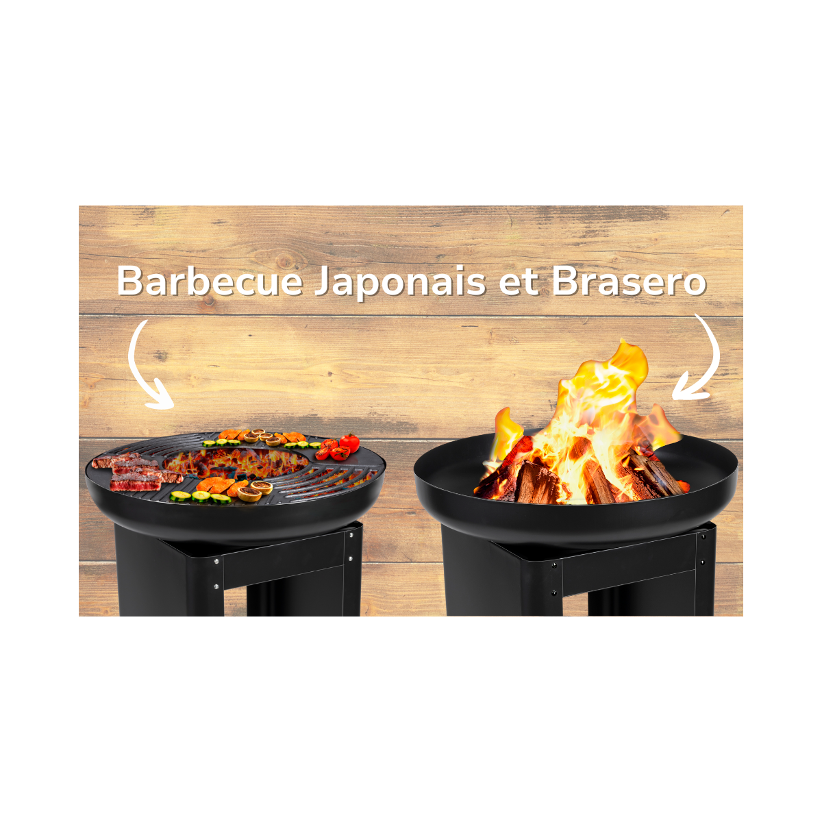 Barbecue à charbon de bois Brasero Teppanyaki Ø 61 x H90 cm BBQ COLLECTION - Imagen 4