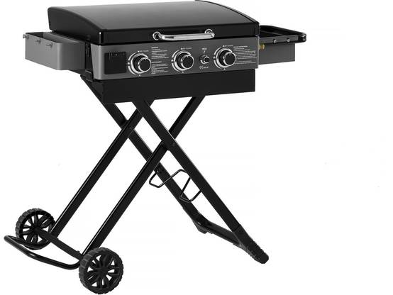 Plancha à Gaz Avec Chariot Pliable Et Portable "firo" - 7,5 Kw - Noir -habitat Et Jardin - Image 1