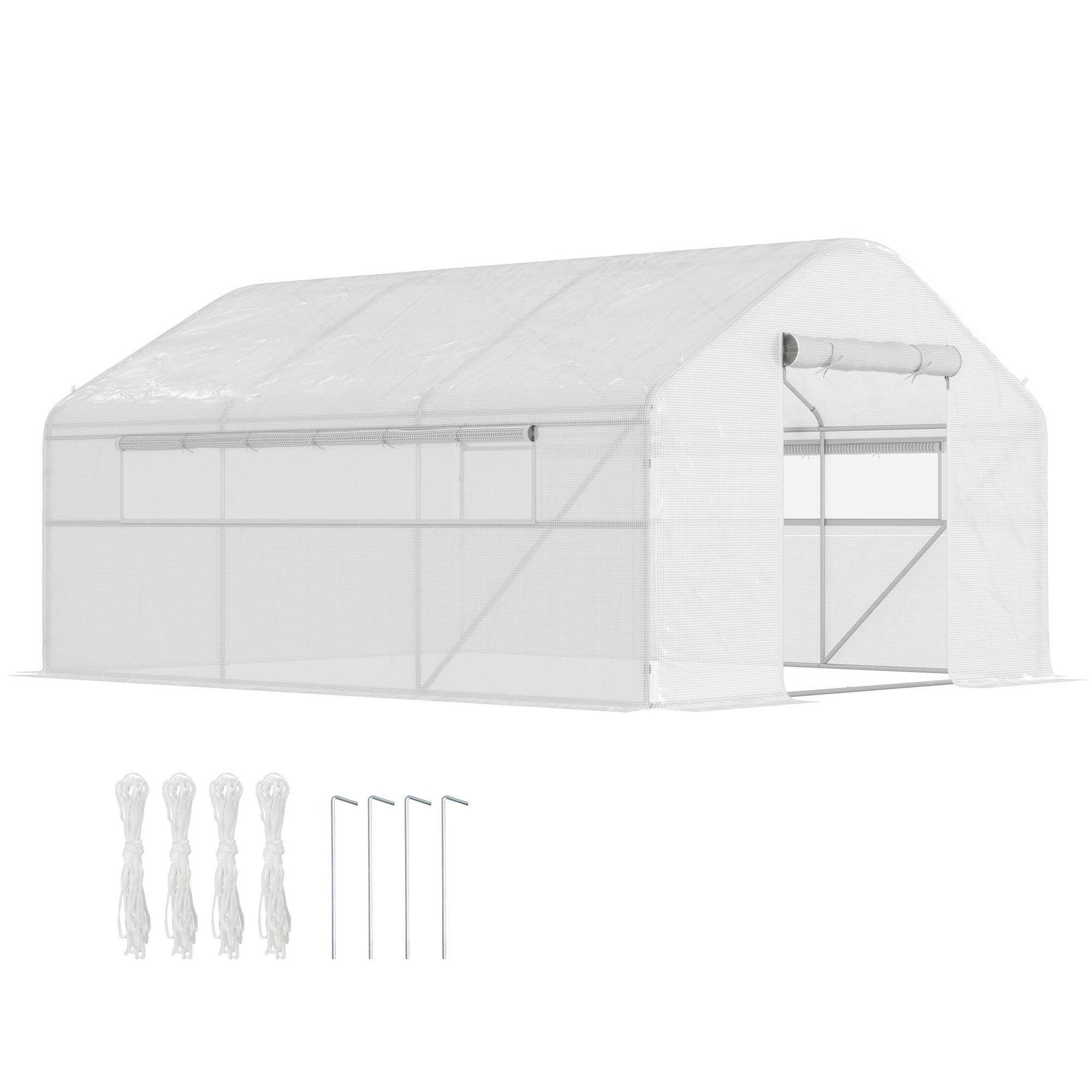 ComfortXL - Serre Tunnel de Jardin 12m² Acier Galvanisé 6 Fenêtres Aération Optimale 4x3x2m Blanc - ComfortXL Outdoor Living - Image 1